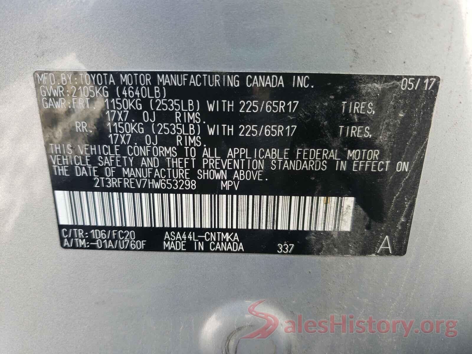 2T3RFREV7HW653298 2017 TOYOTA RAV4