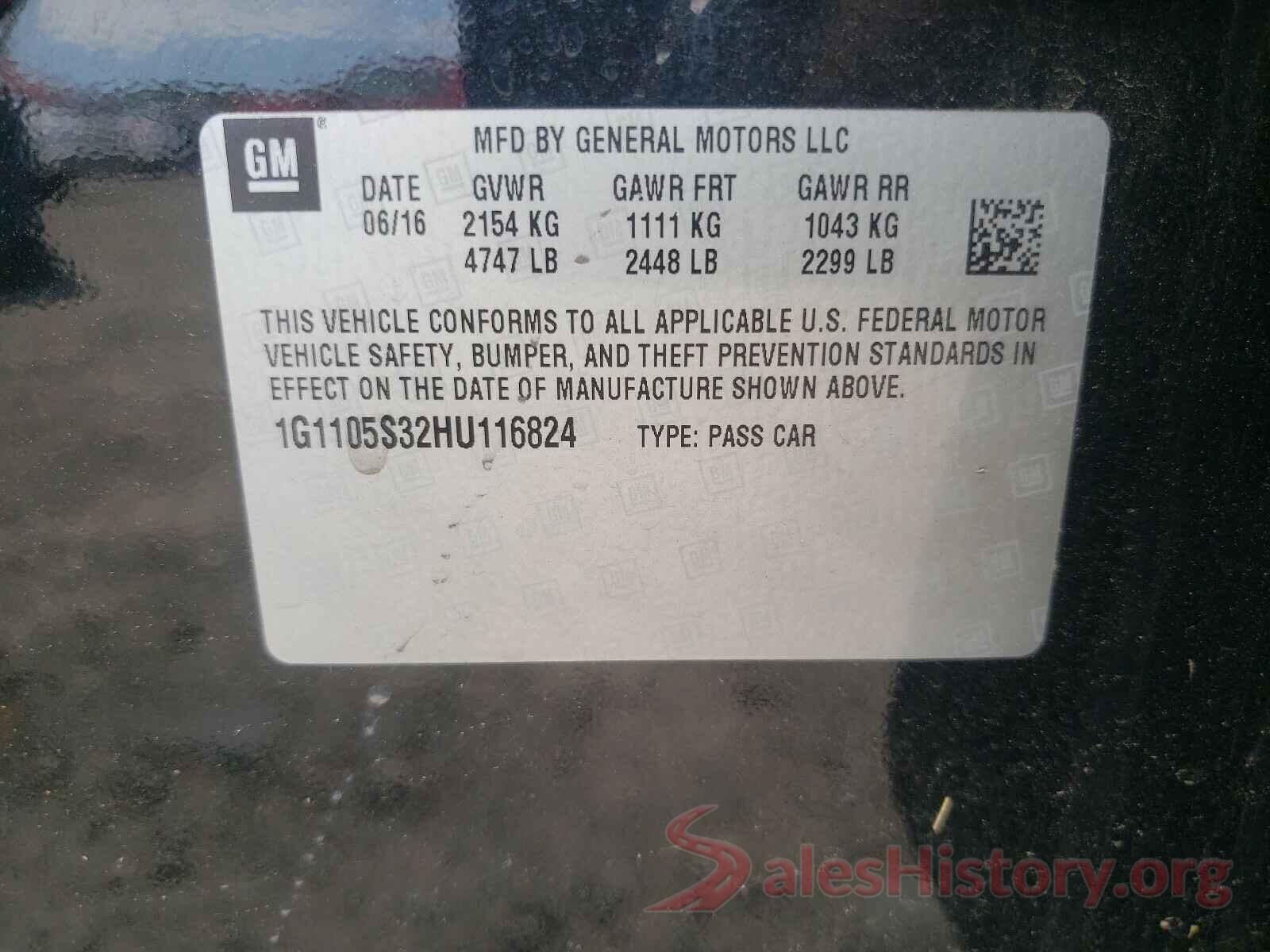 1G1105S32HU116824 2017 CHEVROLET IMPALA