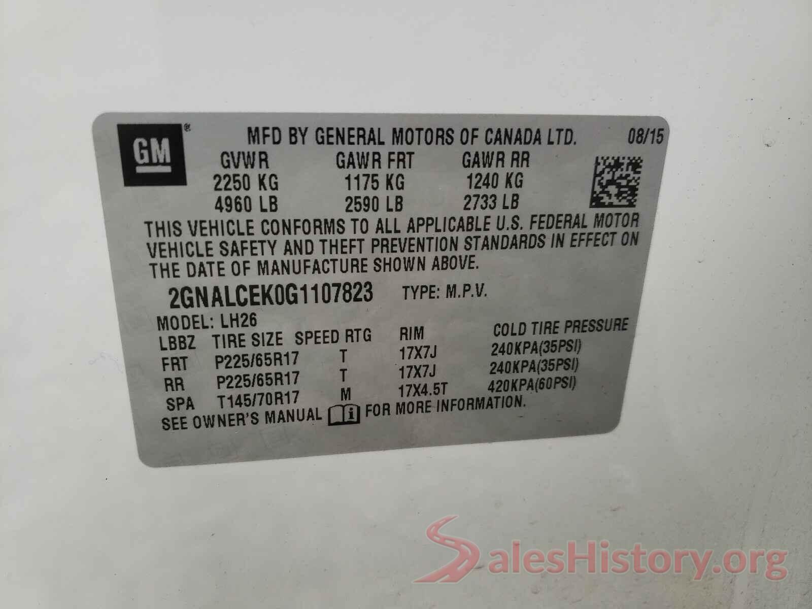 2GNALCEK0G1107823 2016 CHEVROLET EQUINOX