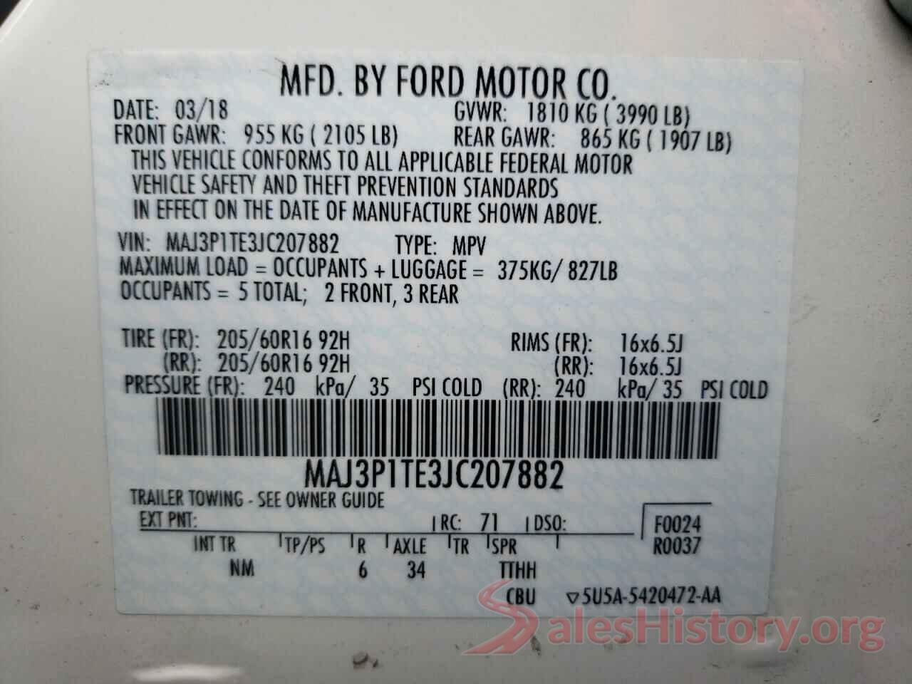 MAJ3P1TE3JC207882 2018 FORD ALL OTHER