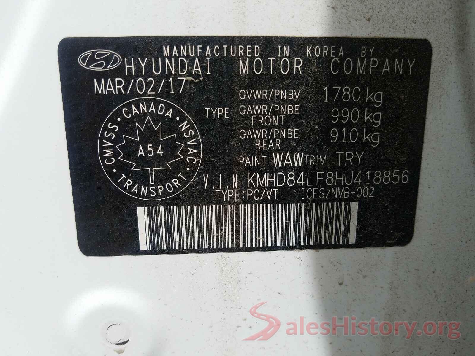 KMHD84LF8HU418856 2017 HYUNDAI ELANTRA