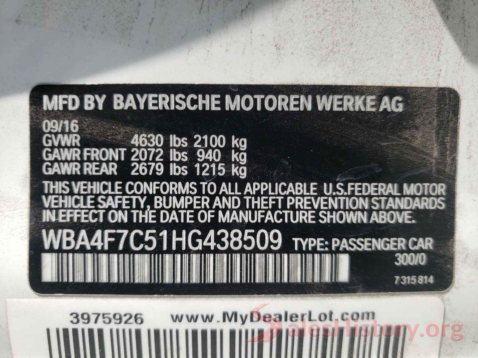 WBA4F7C51HG438509 2017 BMW 4 SERIES