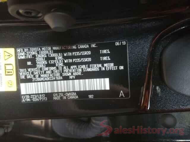 2T2BGMCA0KC041684 2019 LEXUS RX450