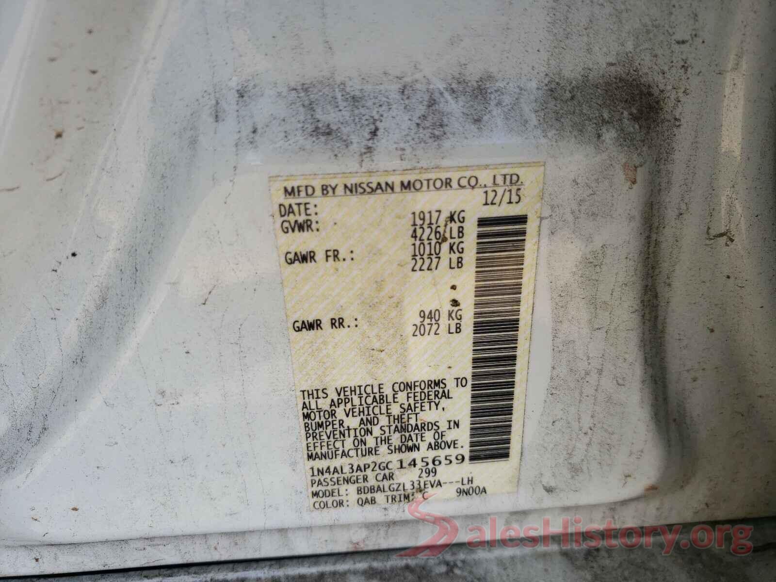 1N4AL3AP2GC145659 2016 NISSAN ALTIMA