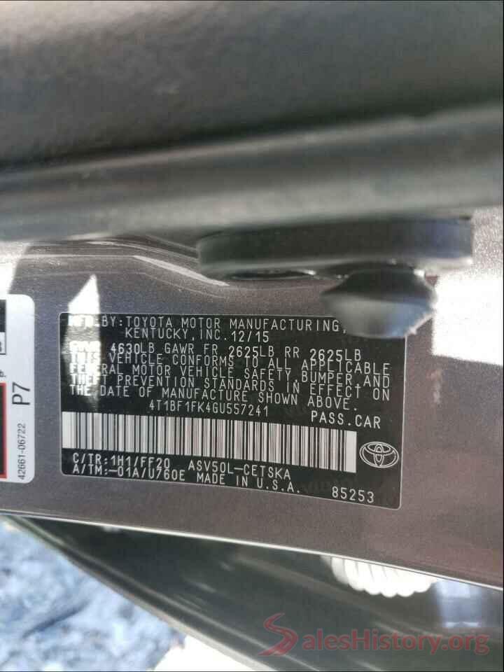 4T1BF1FK4GU557241 2016 TOYOTA CAMRY