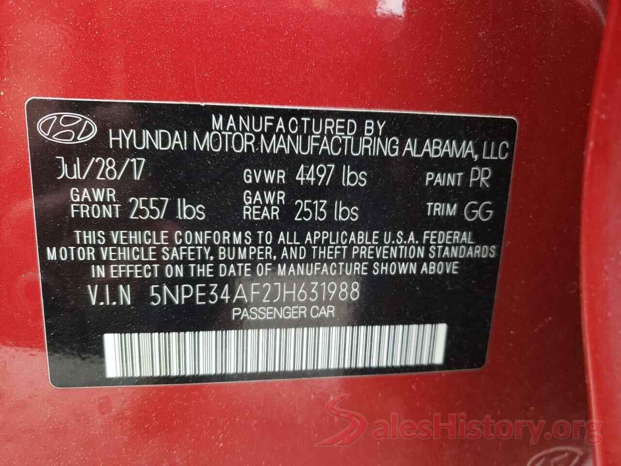 5NPE34AF2JH631988 2018 HYUNDAI SONATA