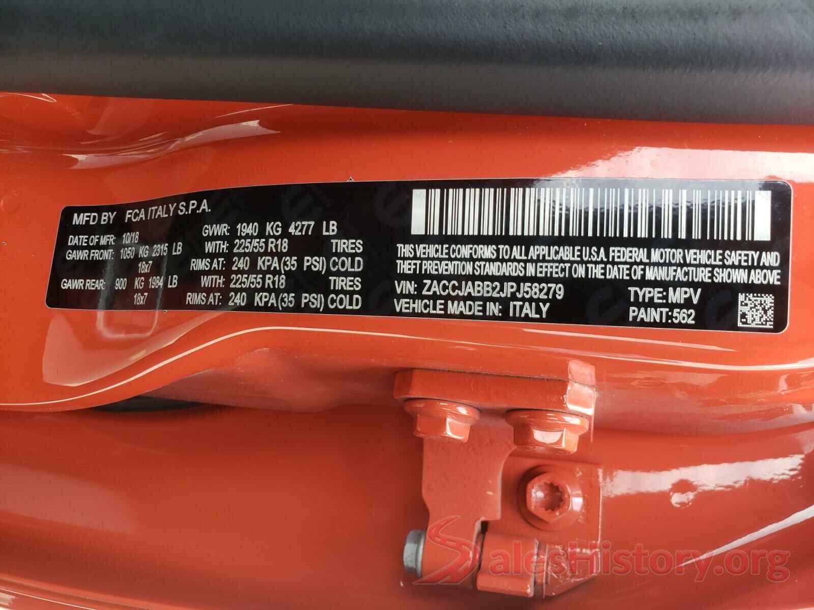 ZACCJABB2JPJ58279 2018 JEEP RENEGADE