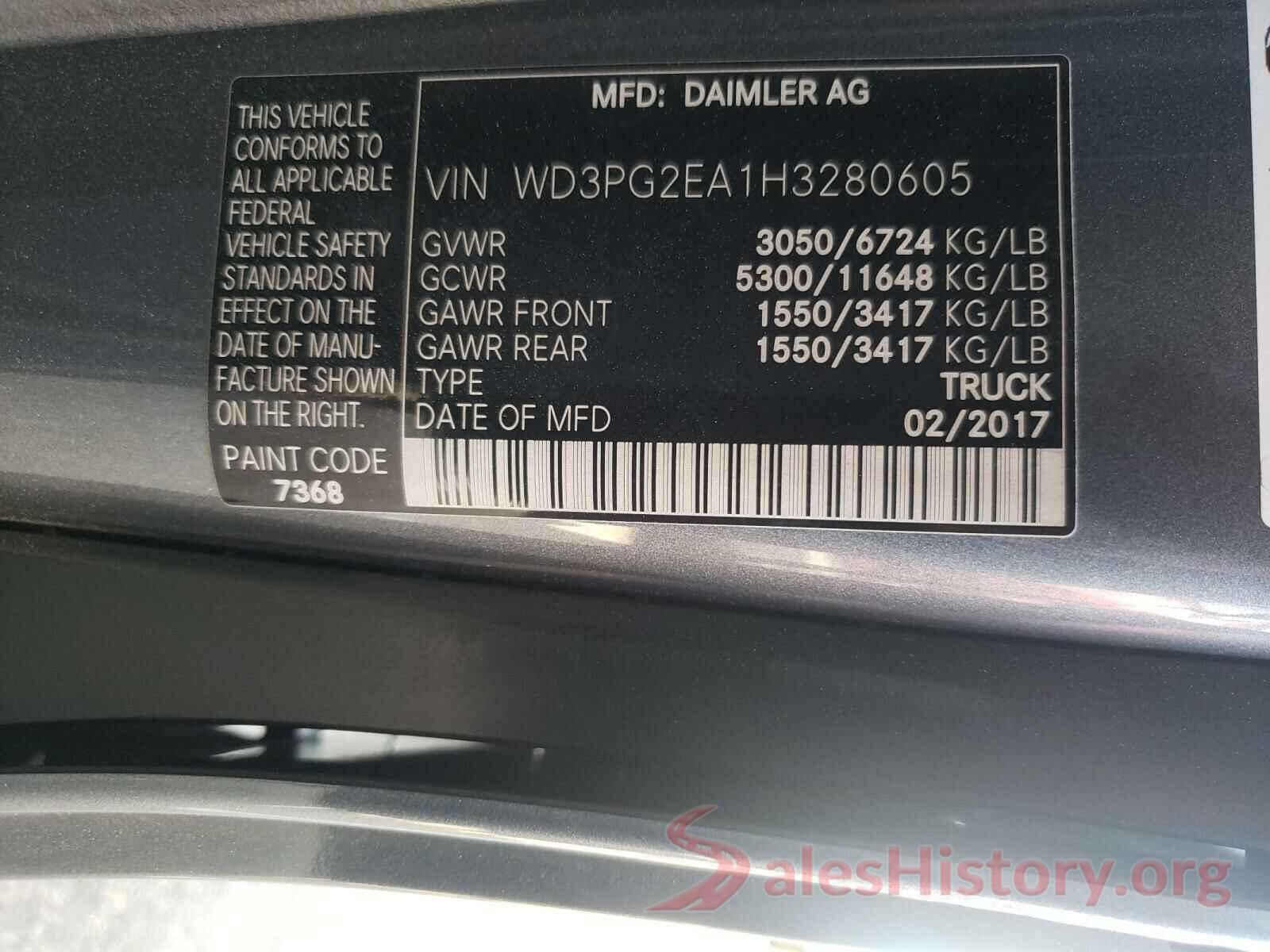 WD3PG2EA1H3280605 2017 MERCEDES-BENZ ALL OTHER