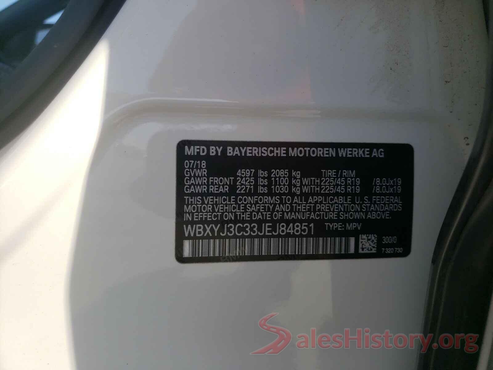 WBXYJ3C33JEJ84851 2018 BMW X2