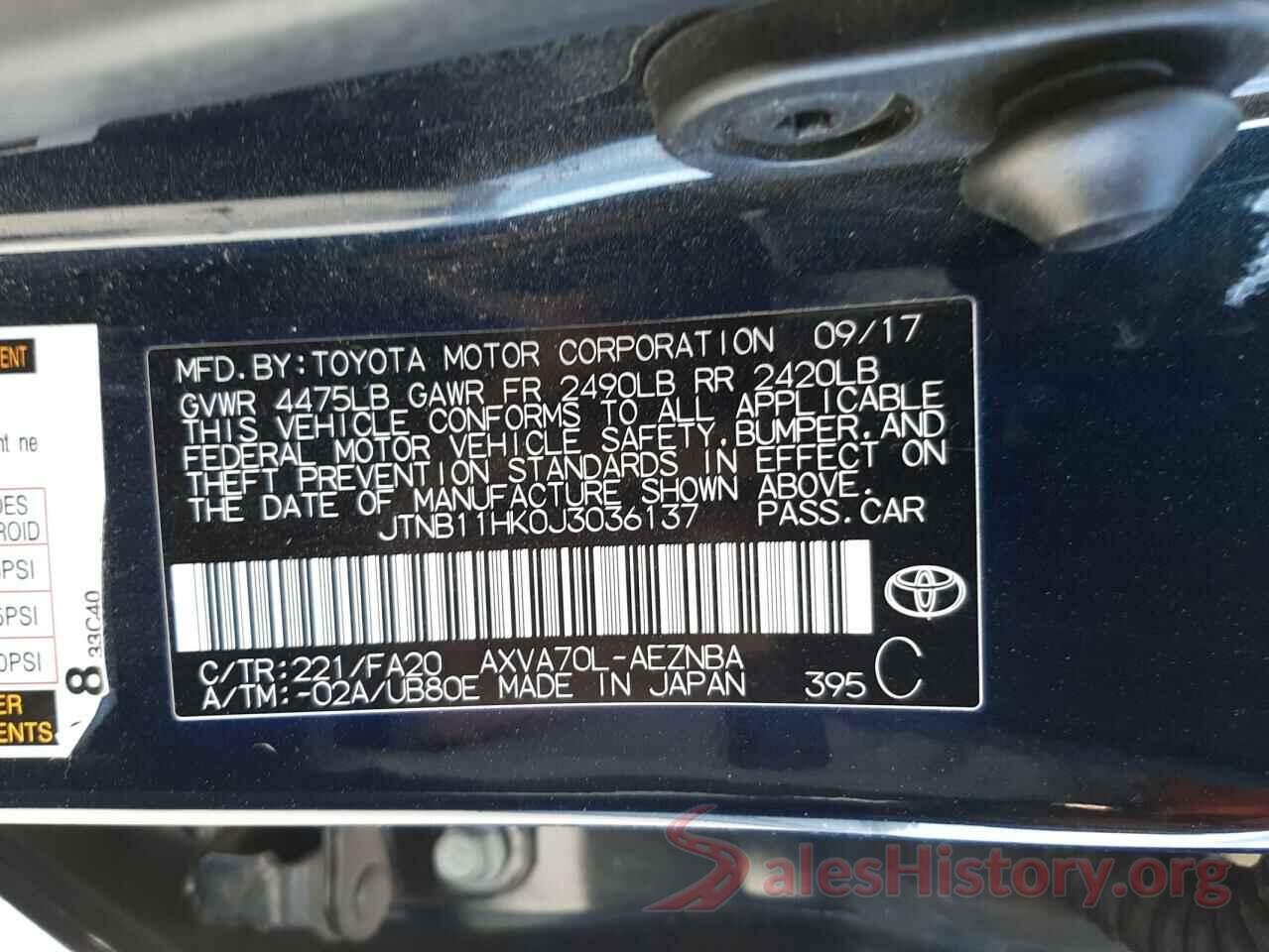 JTNB11HK0J3036137 2018 TOYOTA CAMRY