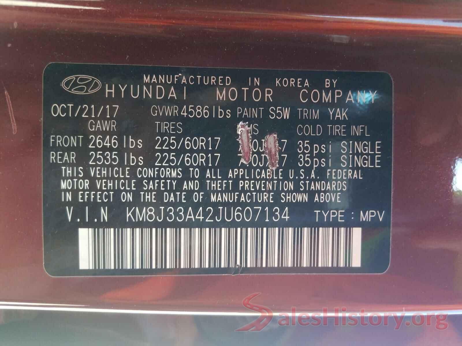 KM8J33A42JU607134 2018 HYUNDAI TUCSON