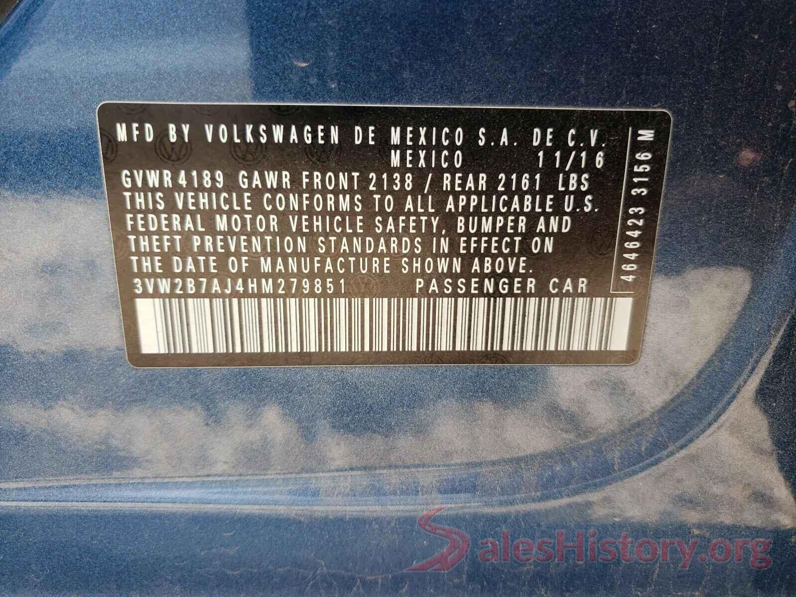 3VW2B7AJ4HM279851 2017 VOLKSWAGEN JETTA