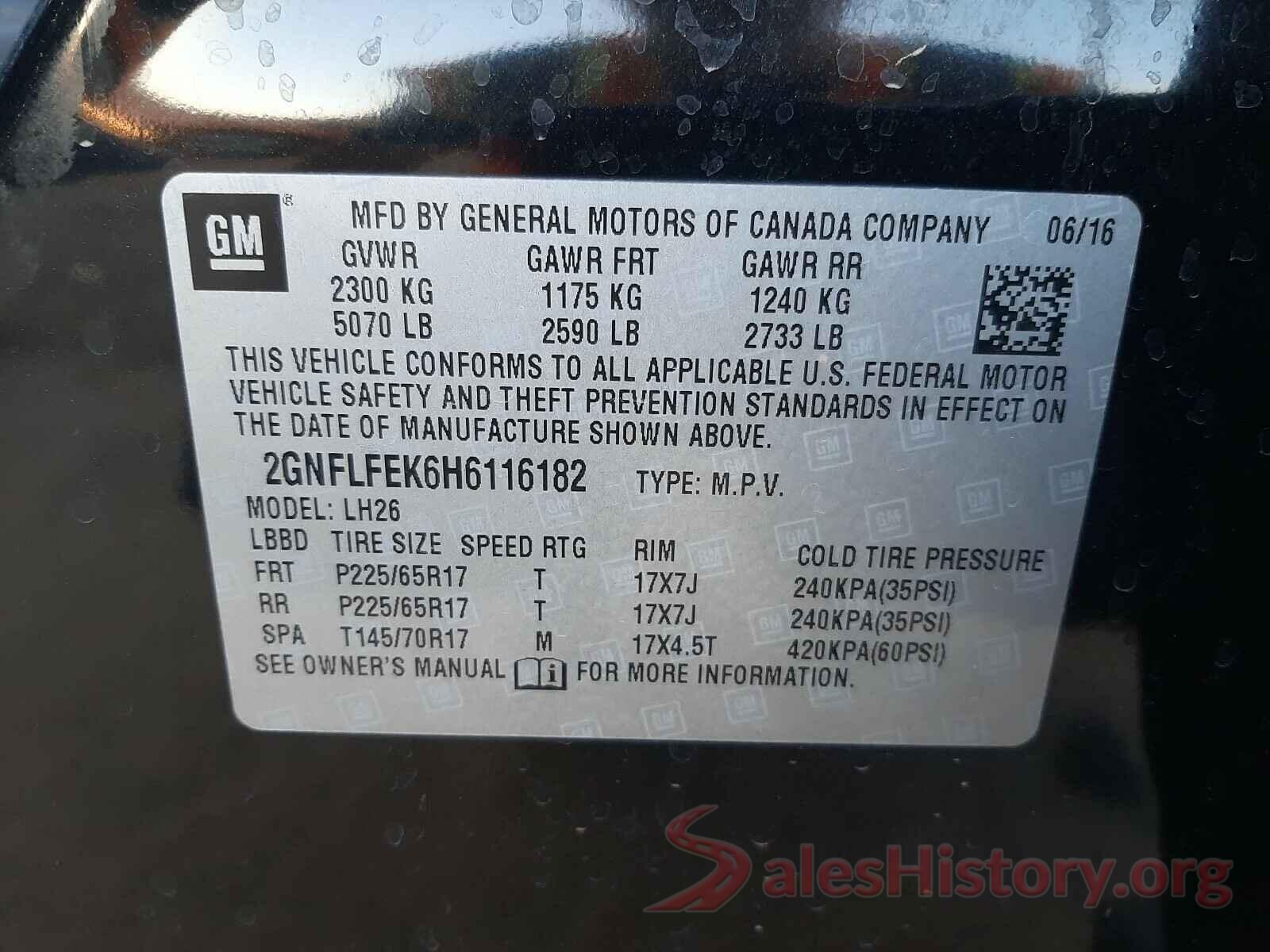 2GNFLFEK6H6116182 2017 CHEVROLET EQUINOX