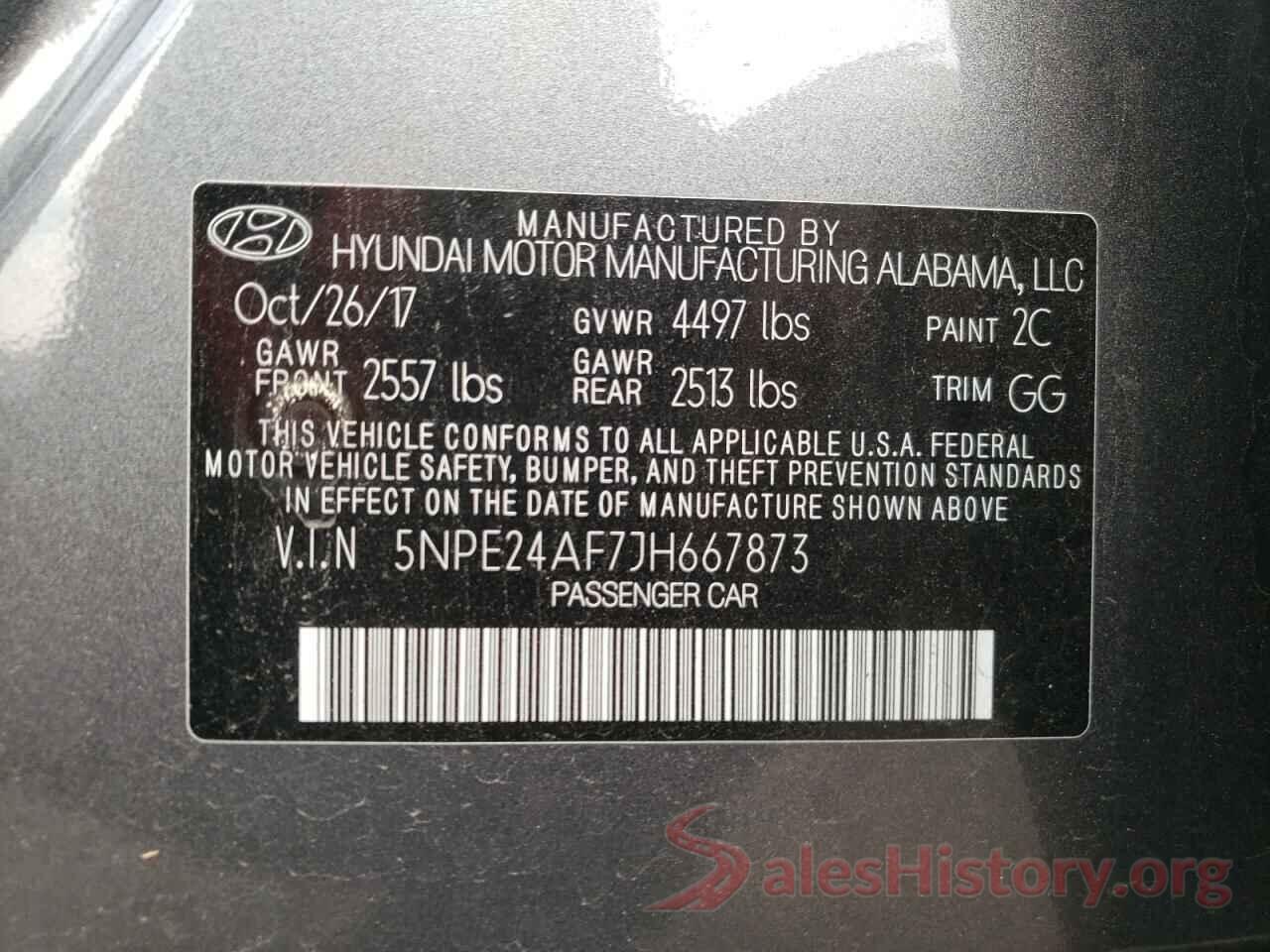 5NPE24AF7JH667873 2018 HYUNDAI SONATA