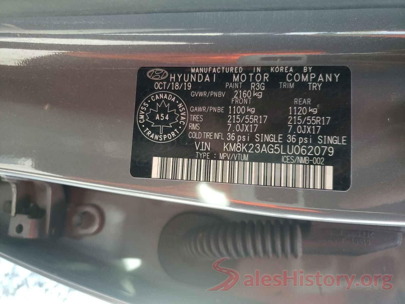 KM8K23AG5LU062079 2020 HYUNDAI KONA