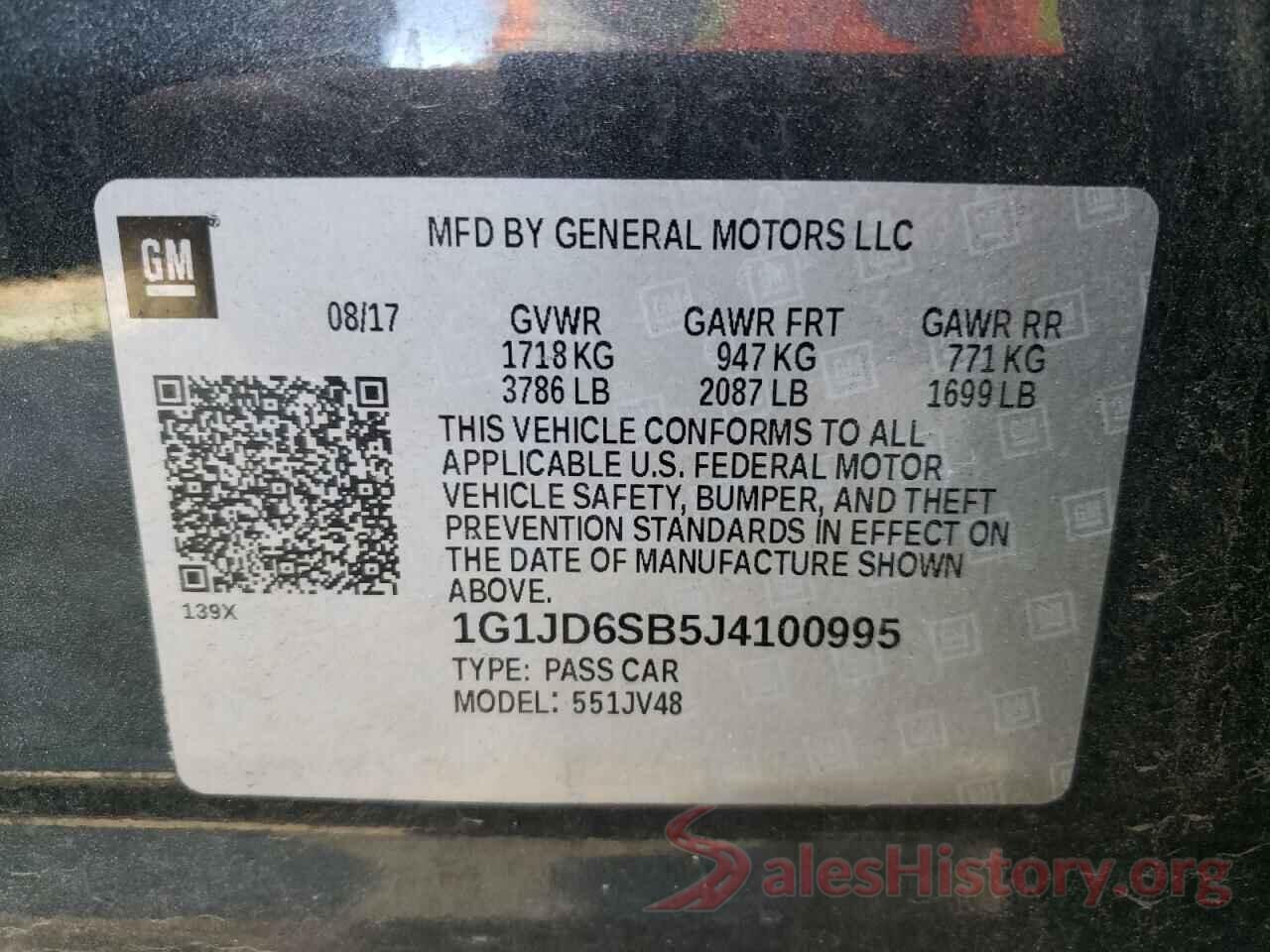 1G1JD6SB5J4100995 2018 CHEVROLET SONIC