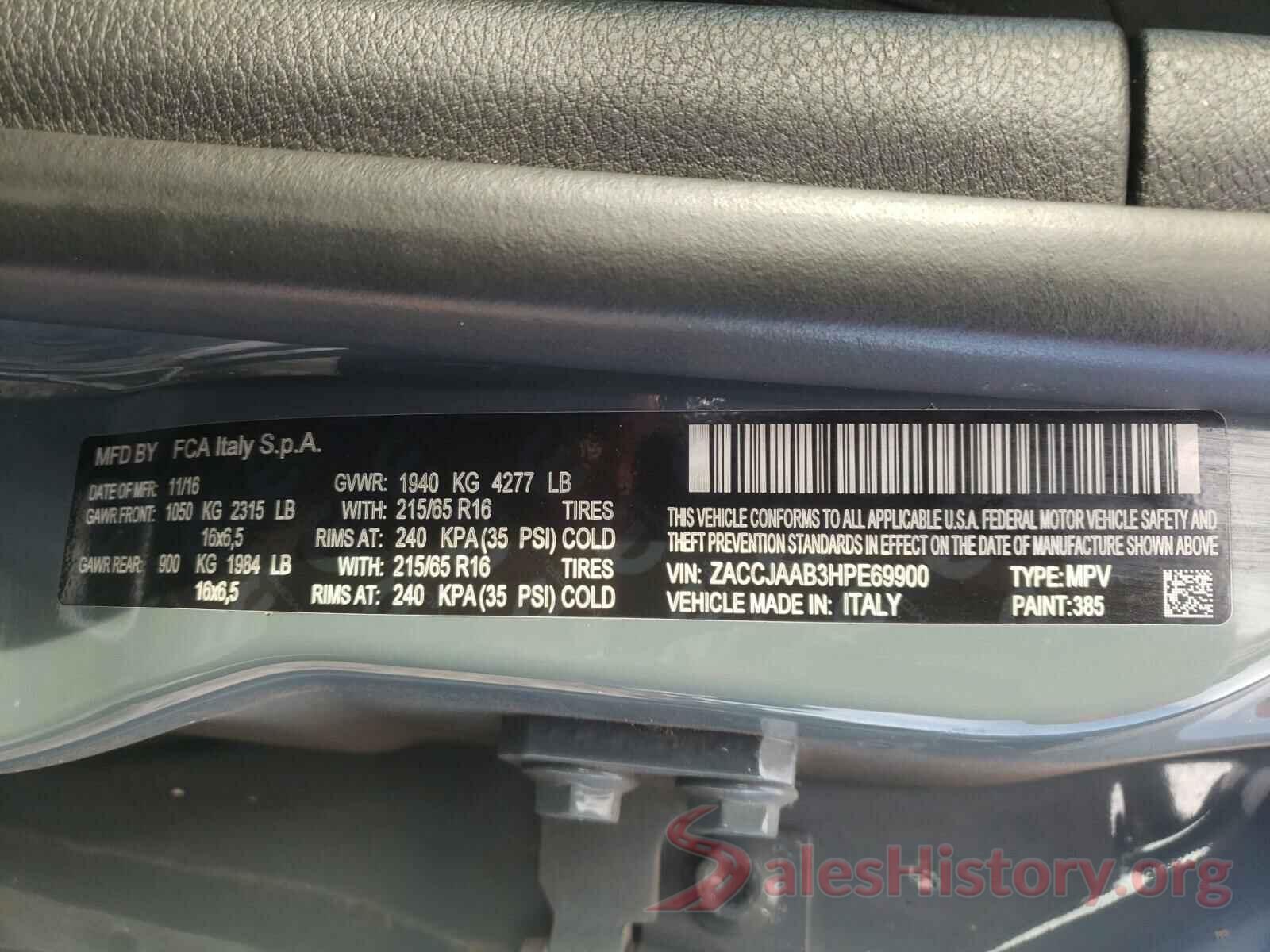 ZACCJAAB3HPE69900 2017 JEEP RENEGADE