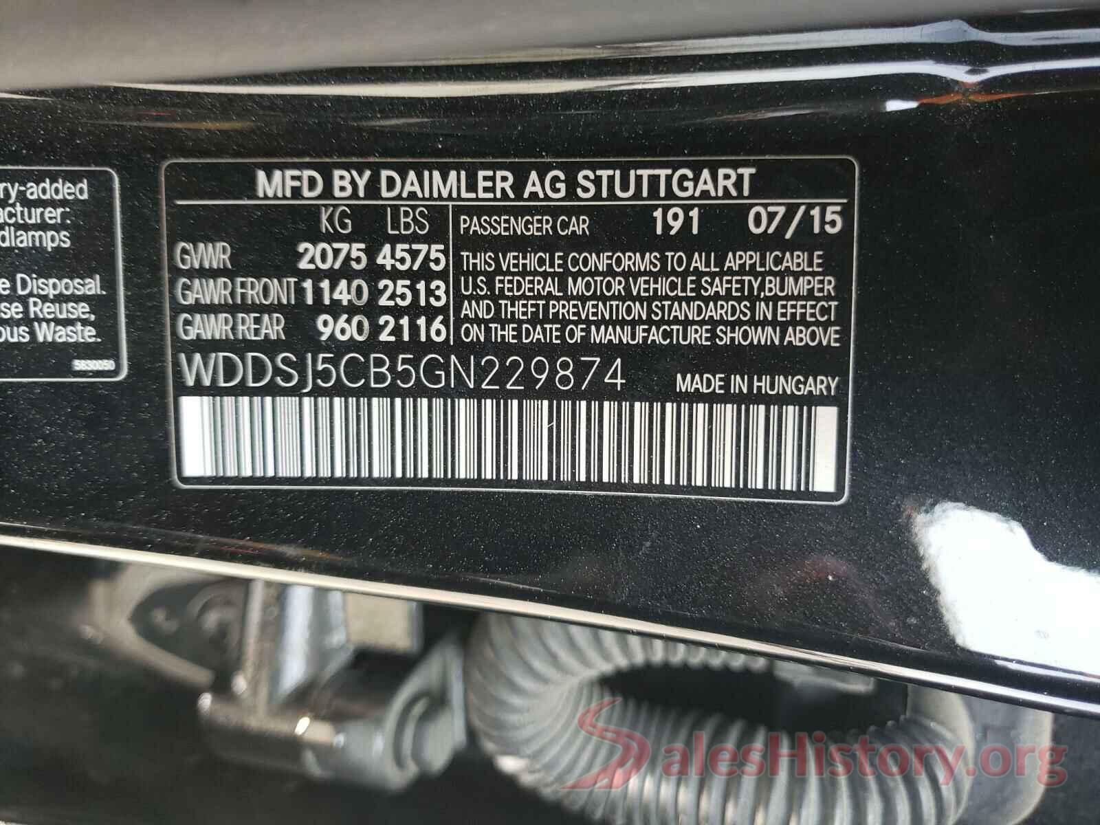 WDDSJ5CB5GN229874 2016 MERCEDES-BENZ CLA-CLASS