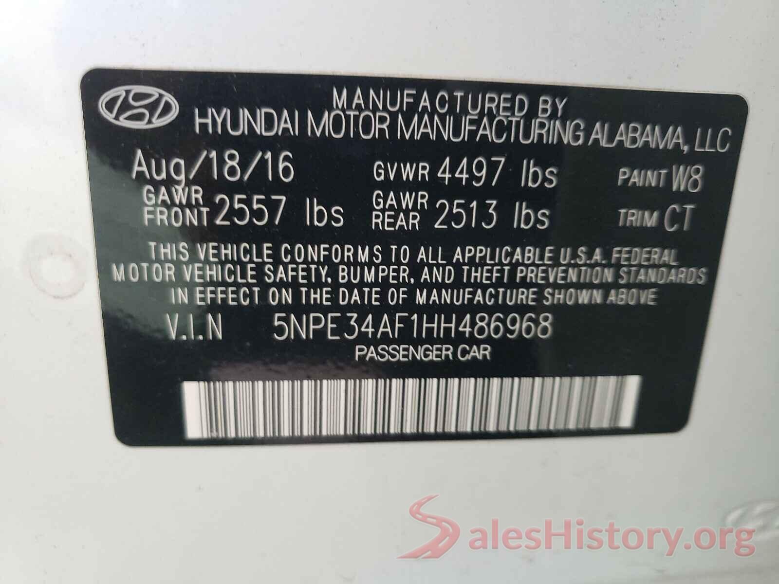 5NPE34AF1HH486968 2017 HYUNDAI SONATA