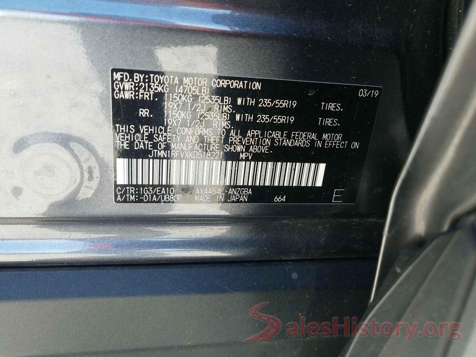 JTMN1RFVXKD518221 2019 TOYOTA RAV4