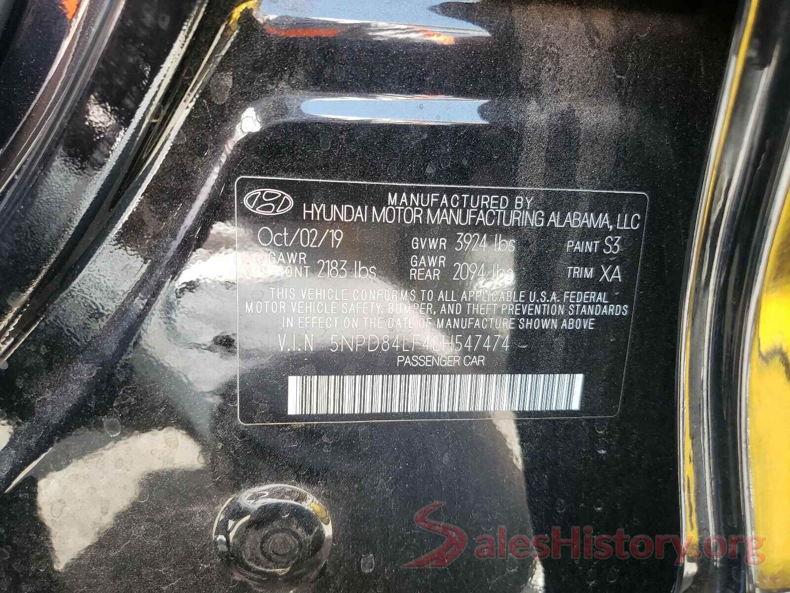 5NPD84LF4LH547474 2020 HYUNDAI ELANTRA