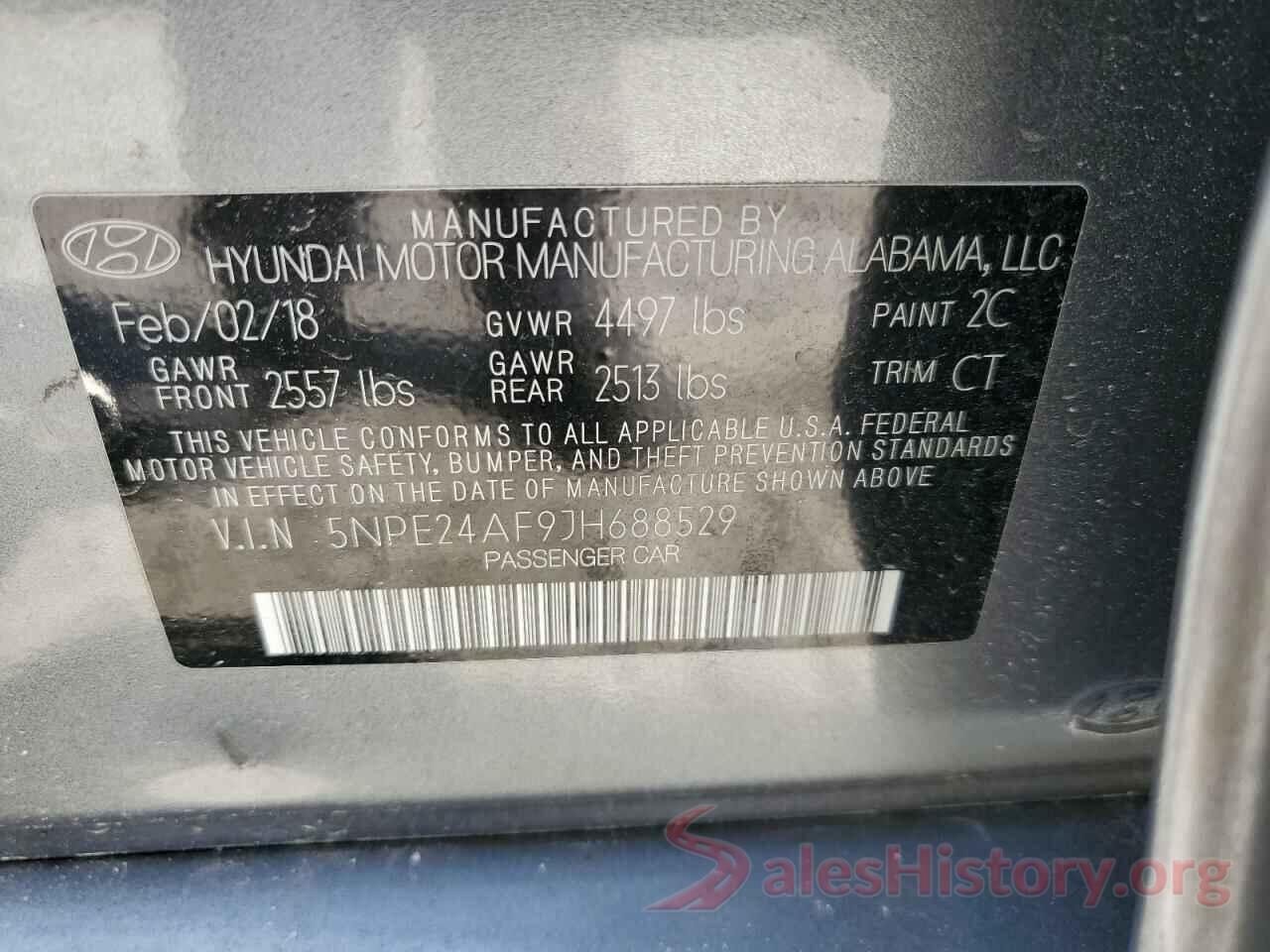 5NPE24AF9JH688529 2018 HYUNDAI SONATA