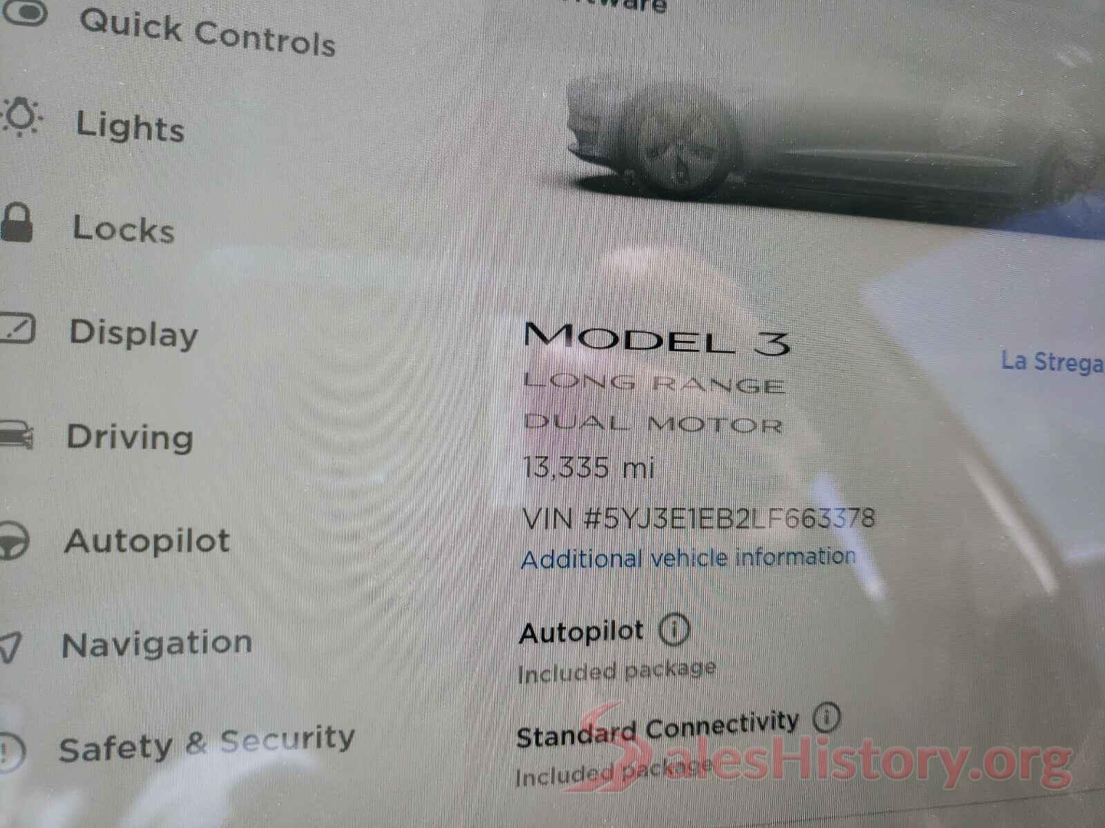 5YJ3E1EB2LF663378 2020 TESLA MODEL 3