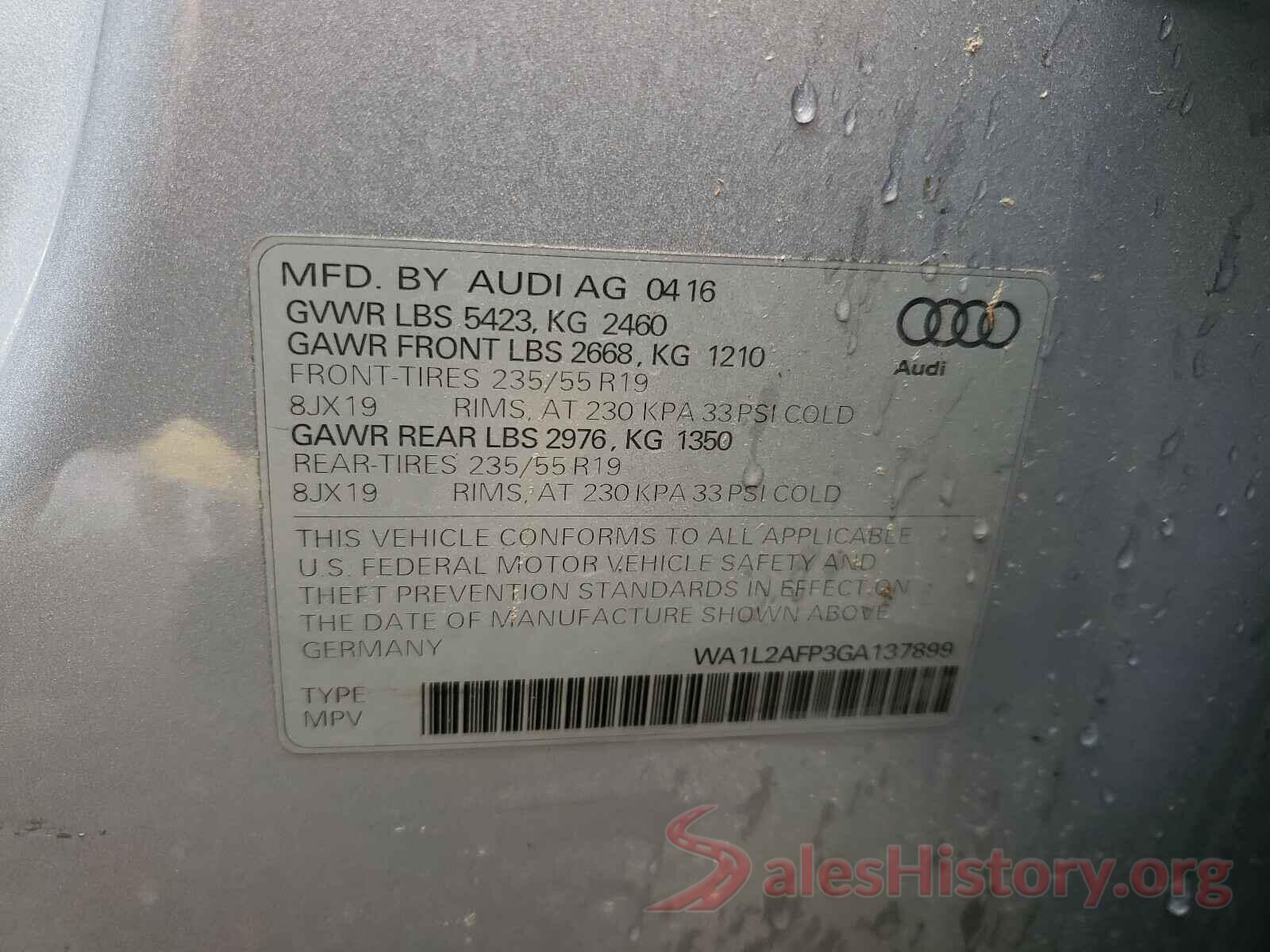 WA1L2AFP3GA137899 2016 AUDI Q5