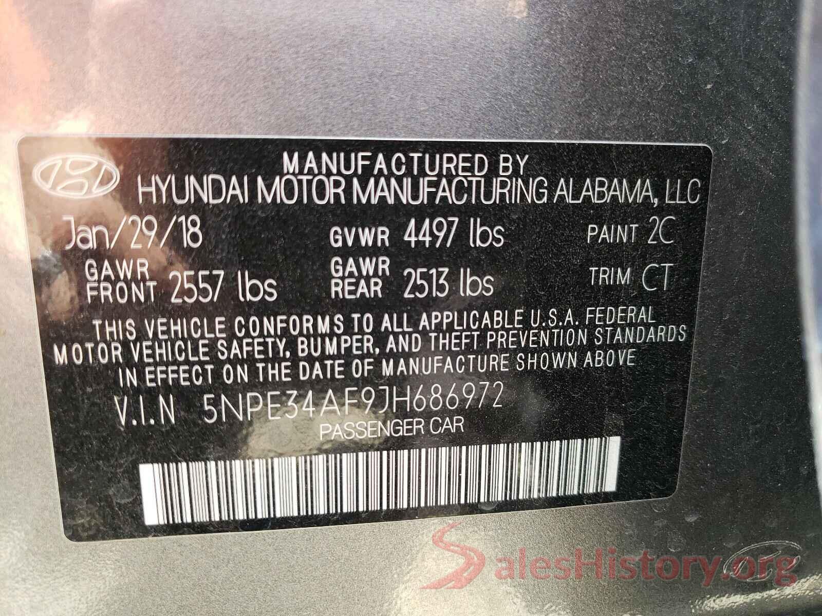 5NPE34AF9JH686972 2018 HYUNDAI SONATA