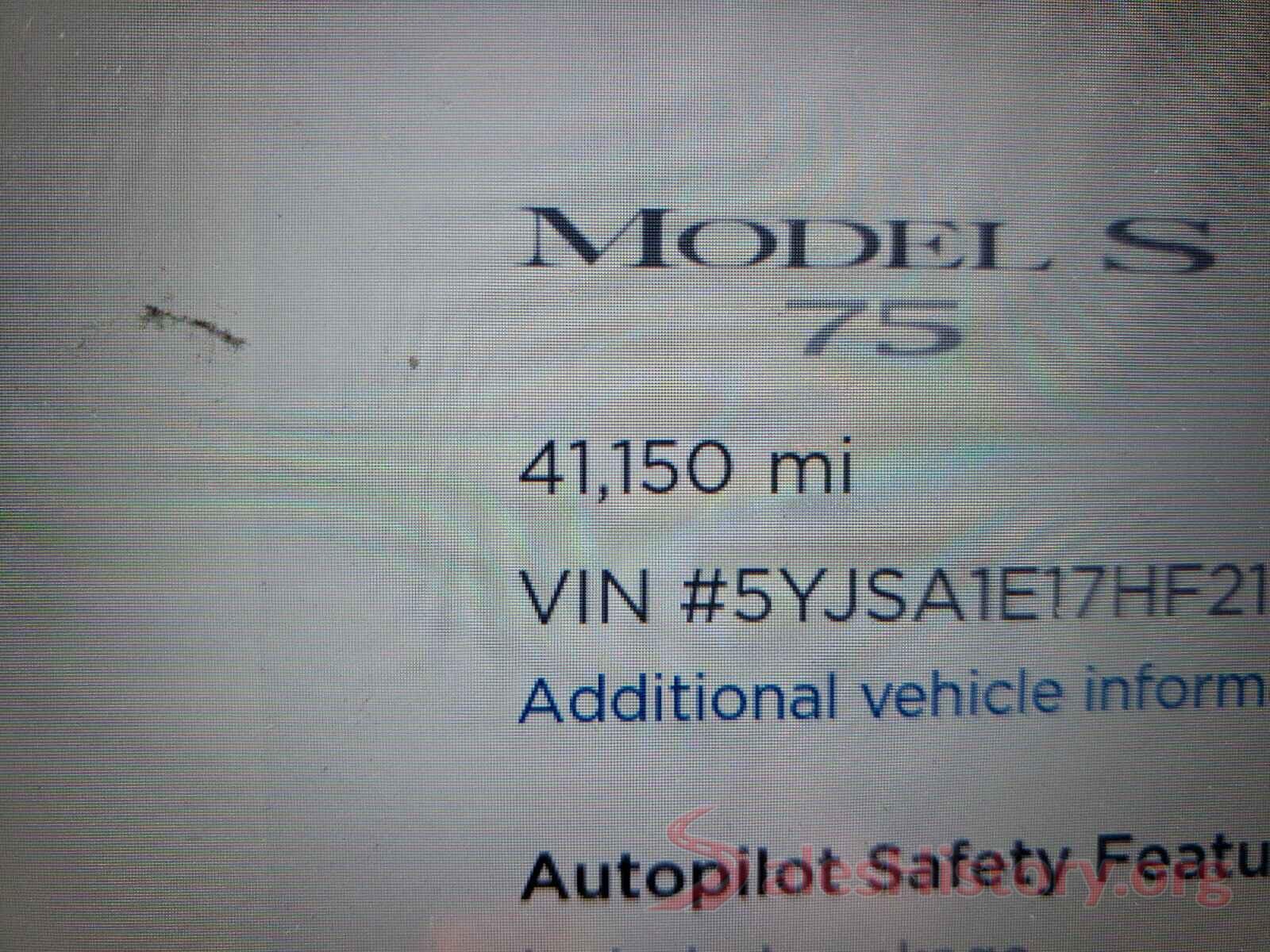 5YJSA1E17HF213523 2017 TESLA MODEL S