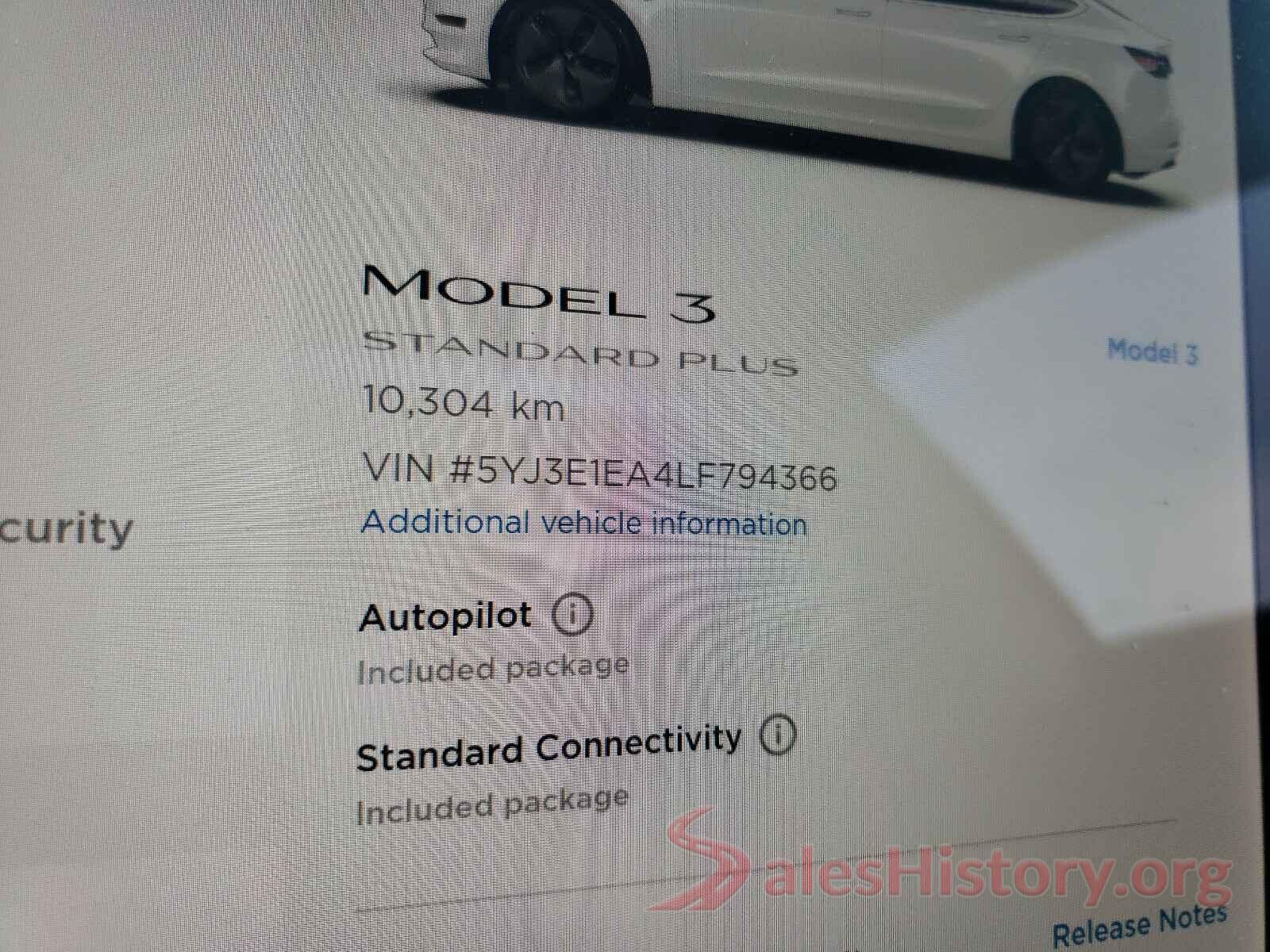 5YJ3E1EA4LF794366 2020 TESLA MODEL 3