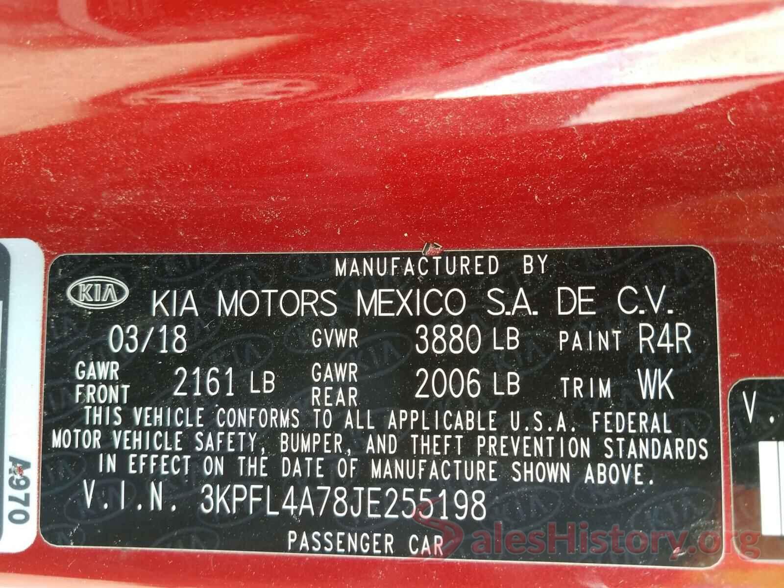 3KPFL4A78JE255198 2018 KIA FORTE