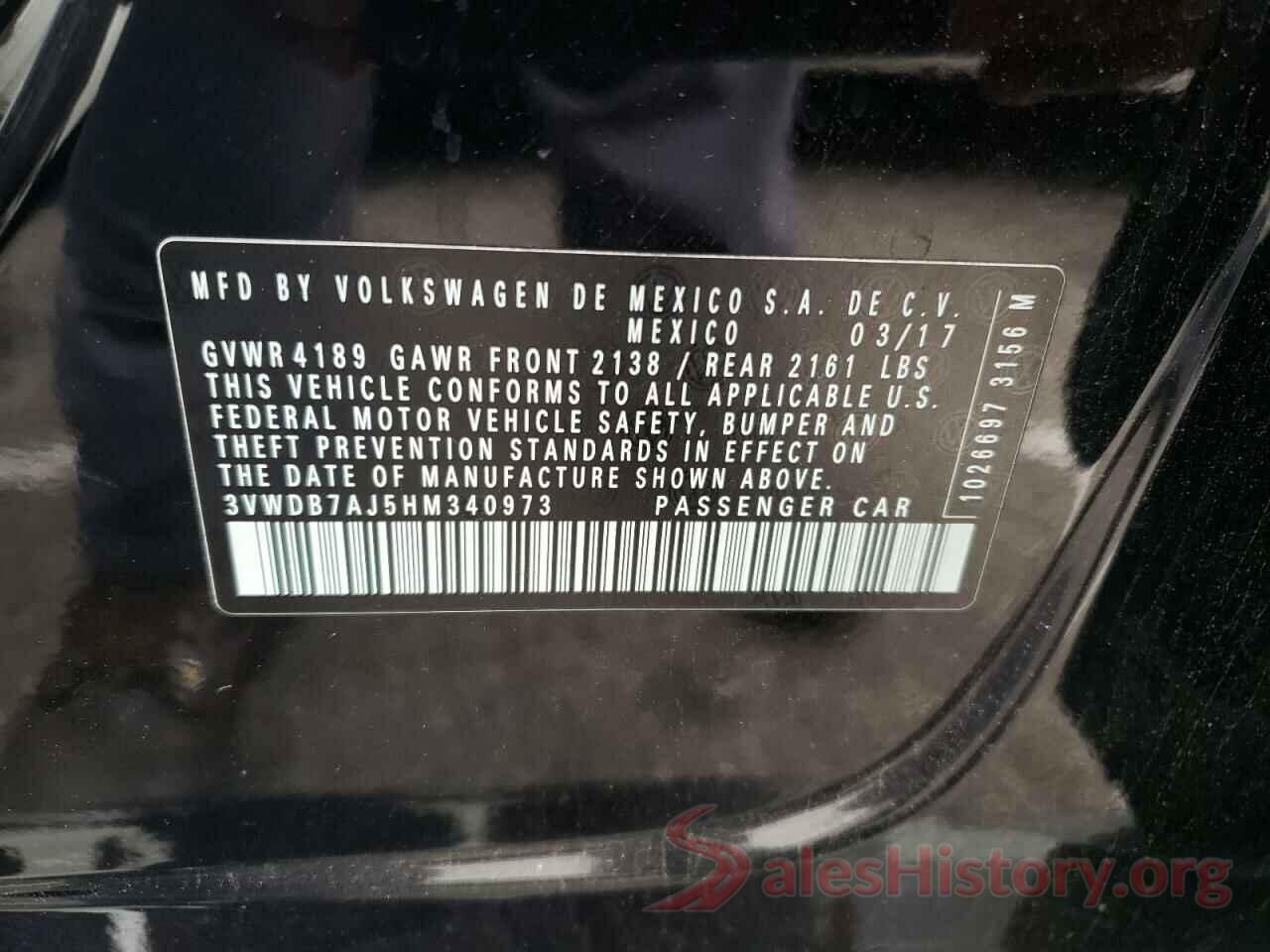 3VWDB7AJ5HM340973 2017 VOLKSWAGEN JETTA