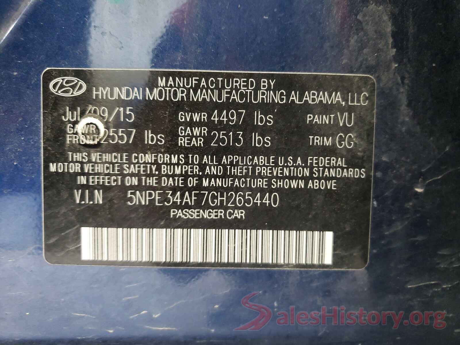 5NPE34AF7GH265440 2016 HYUNDAI SONATA