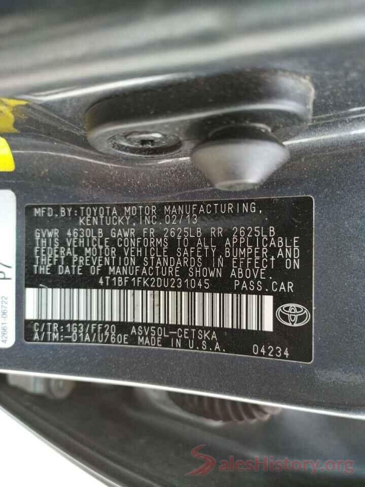 4T1BF1FK2DU231045 2013 TOYOTA CAMRY