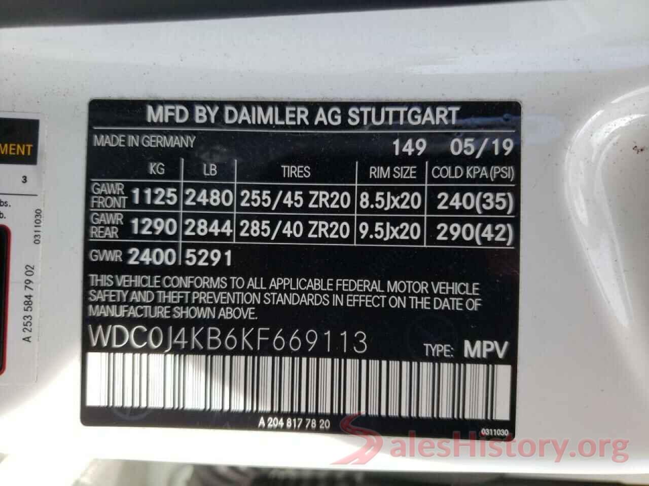 WDC0J4KB6KF669113 2019 MERCEDES-BENZ GLC-CLASS