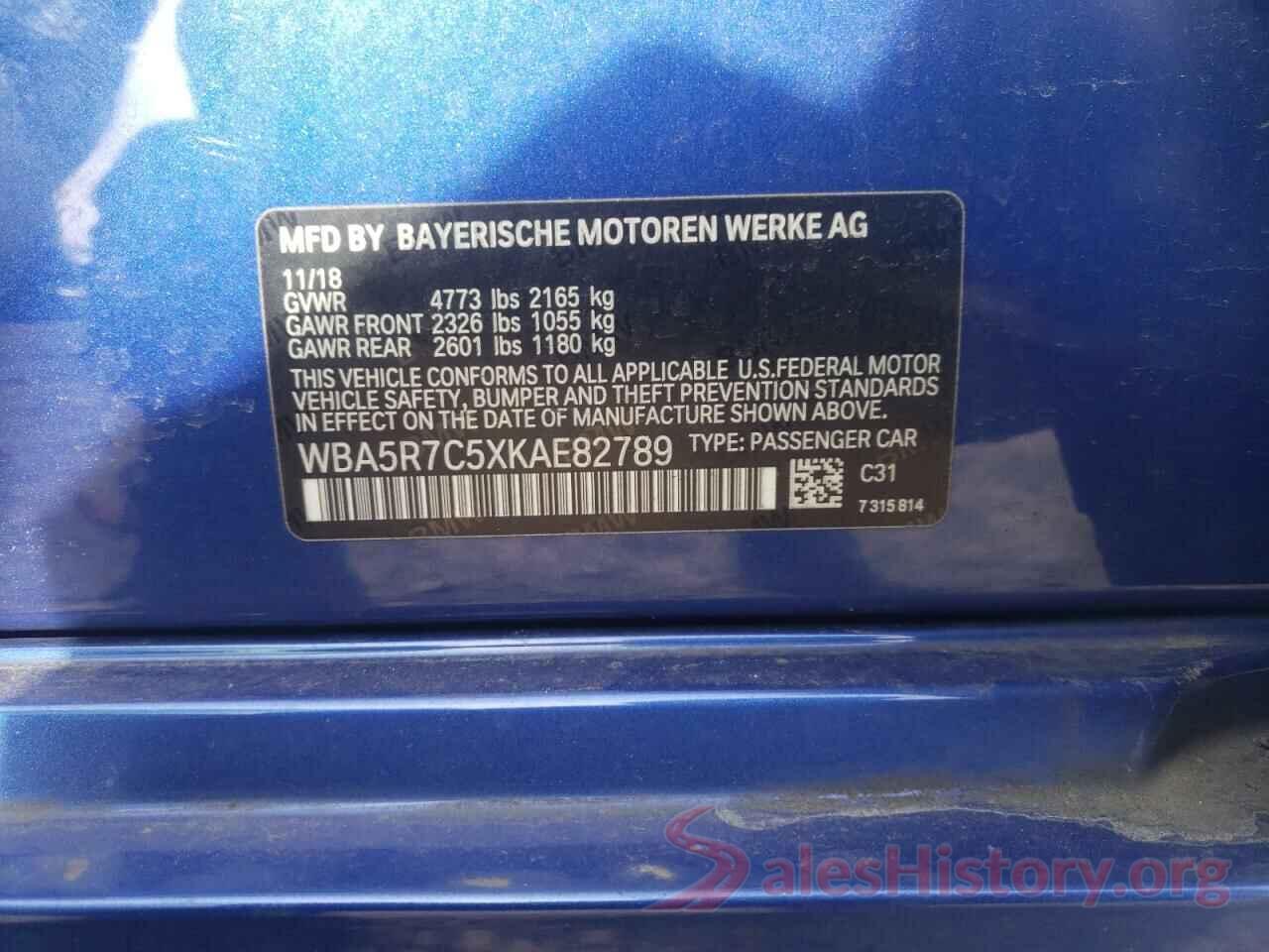 WBA5R7C5XKAE82789 2019 BMW 3 SERIES