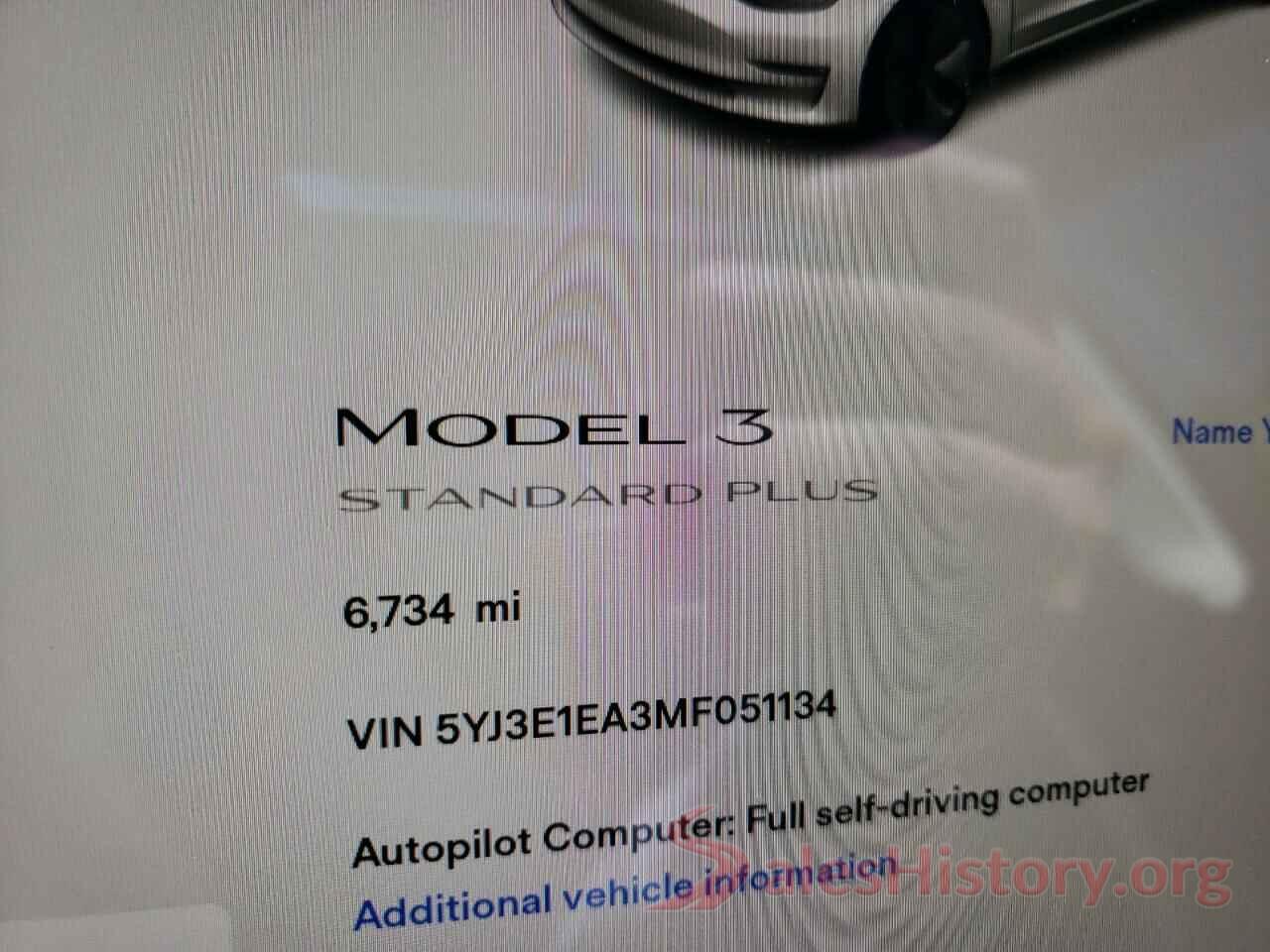 5YJ3E1EA3MF051134 2021 TESLA MODEL 3