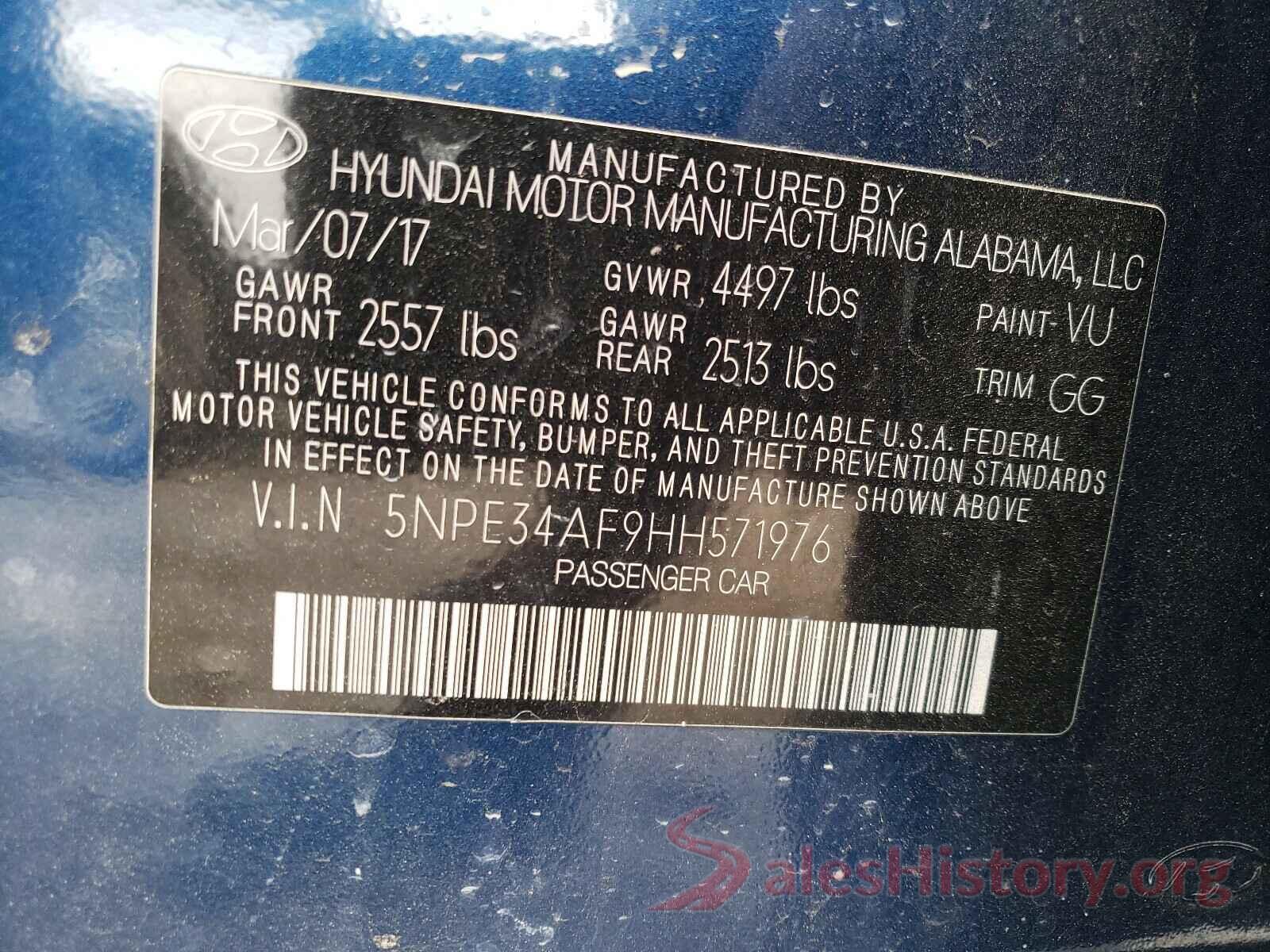 5NPE34AF9HH571976 2017 HYUNDAI SONATA