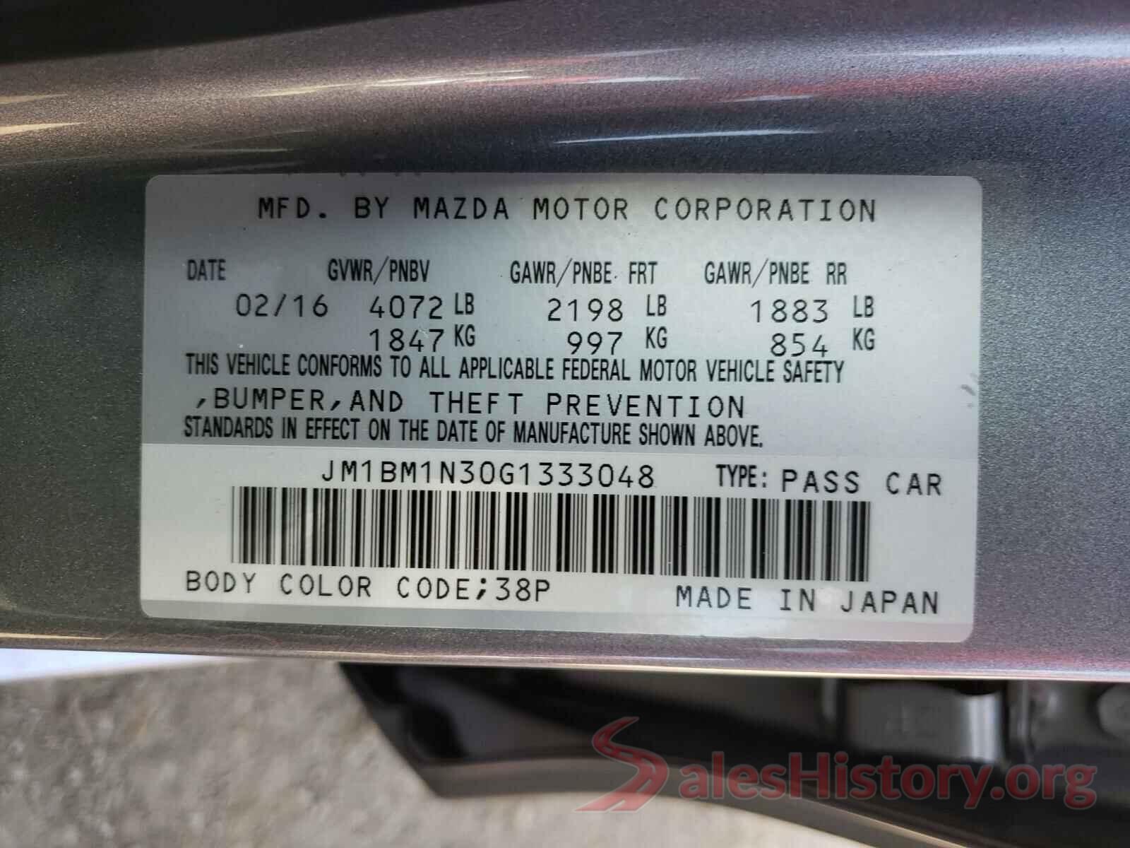 JM1BM1N30G1333048 2016 MAZDA 3