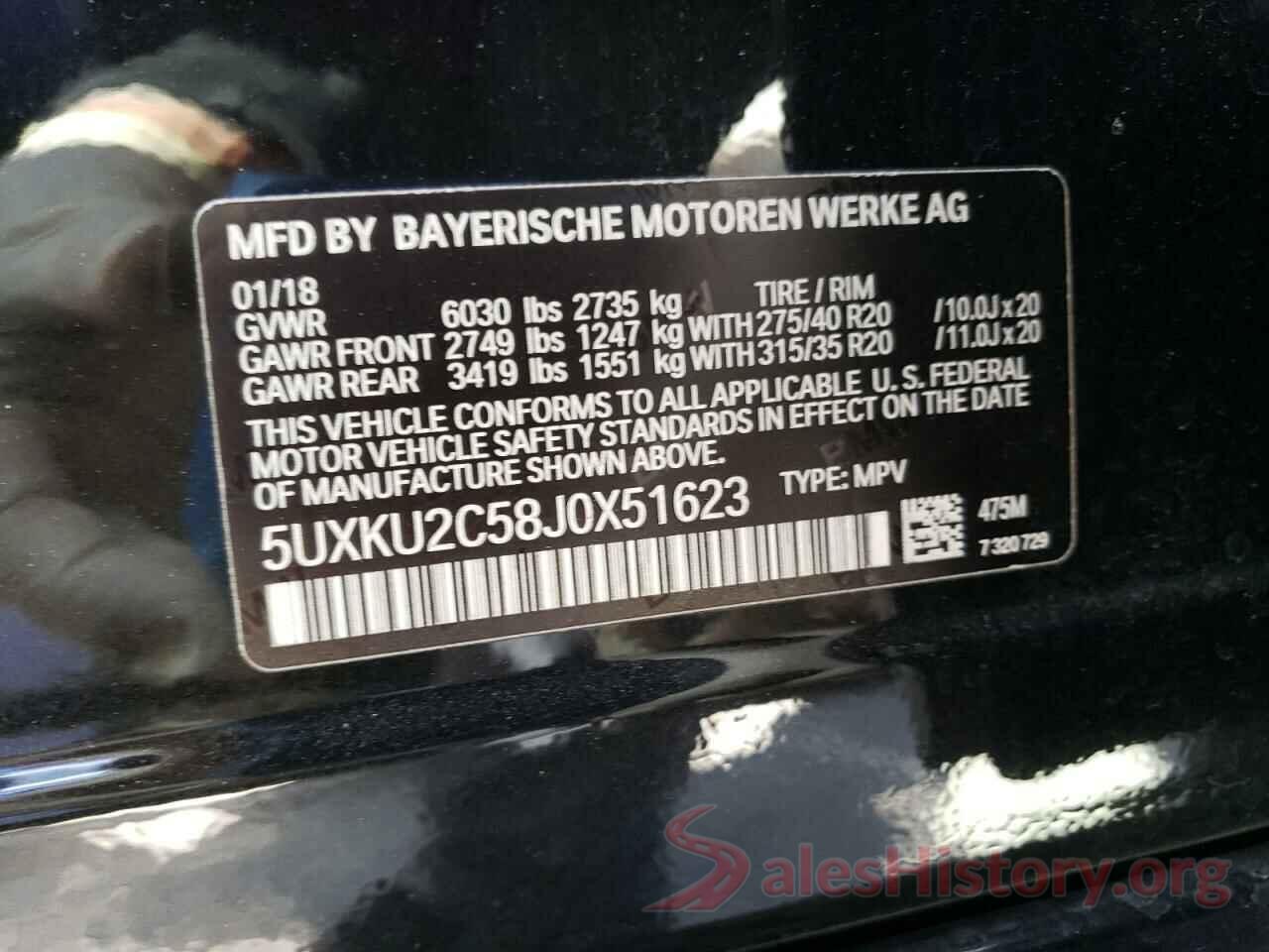 5UXKU2C58J0X51623 2018 BMW X6