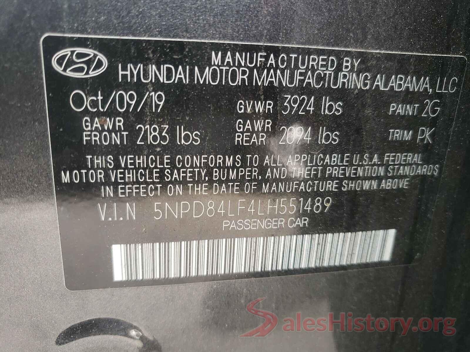 5NPD84LF4LH551489 2020 HYUNDAI ELANTRA