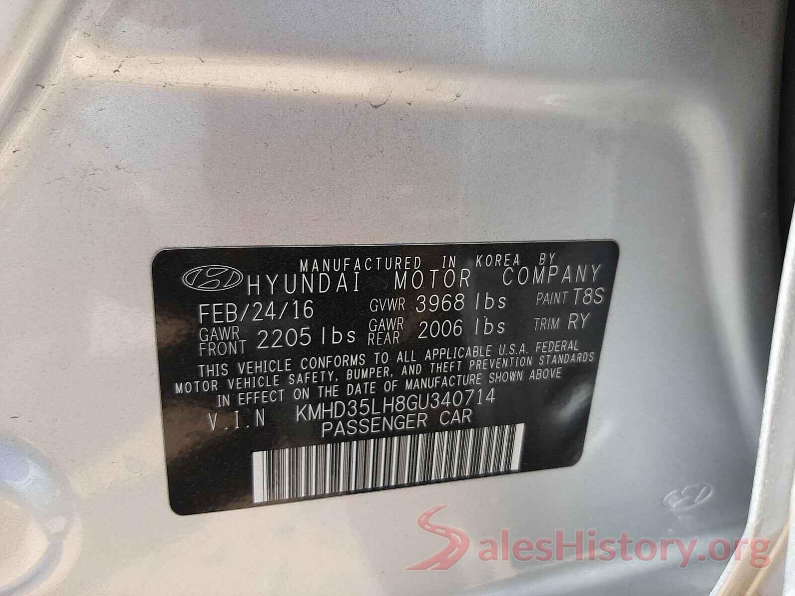 KMHD35LH8GU340714 2016 HYUNDAI ELANTRA