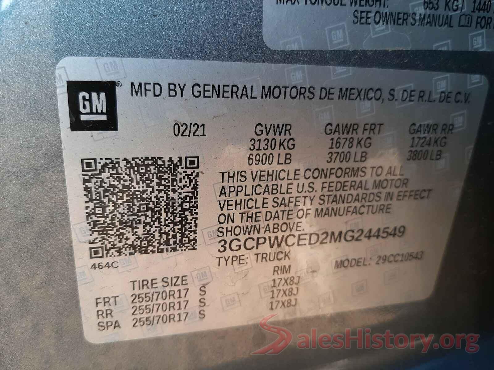 3GCPWCED2MG244549 2021 CHEVROLET SILVERADO