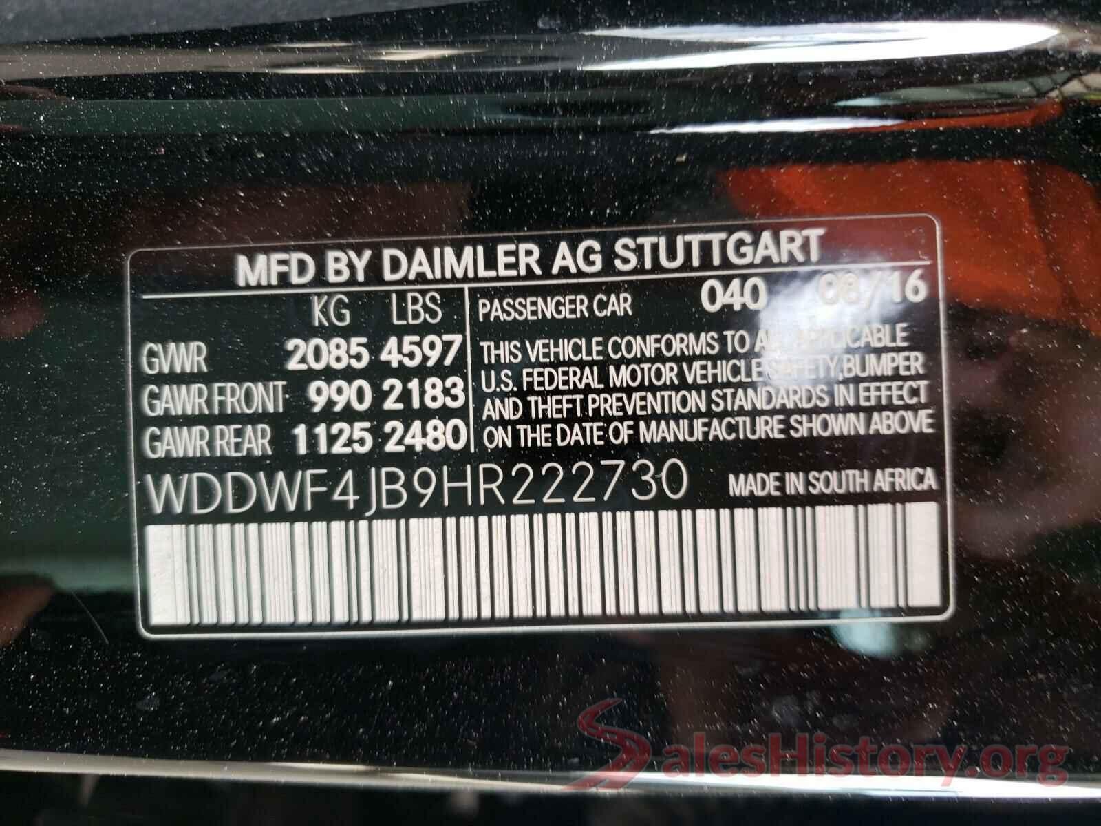 WDDWF4JB9HR222730 2017 MERCEDES-BENZ C CLASS