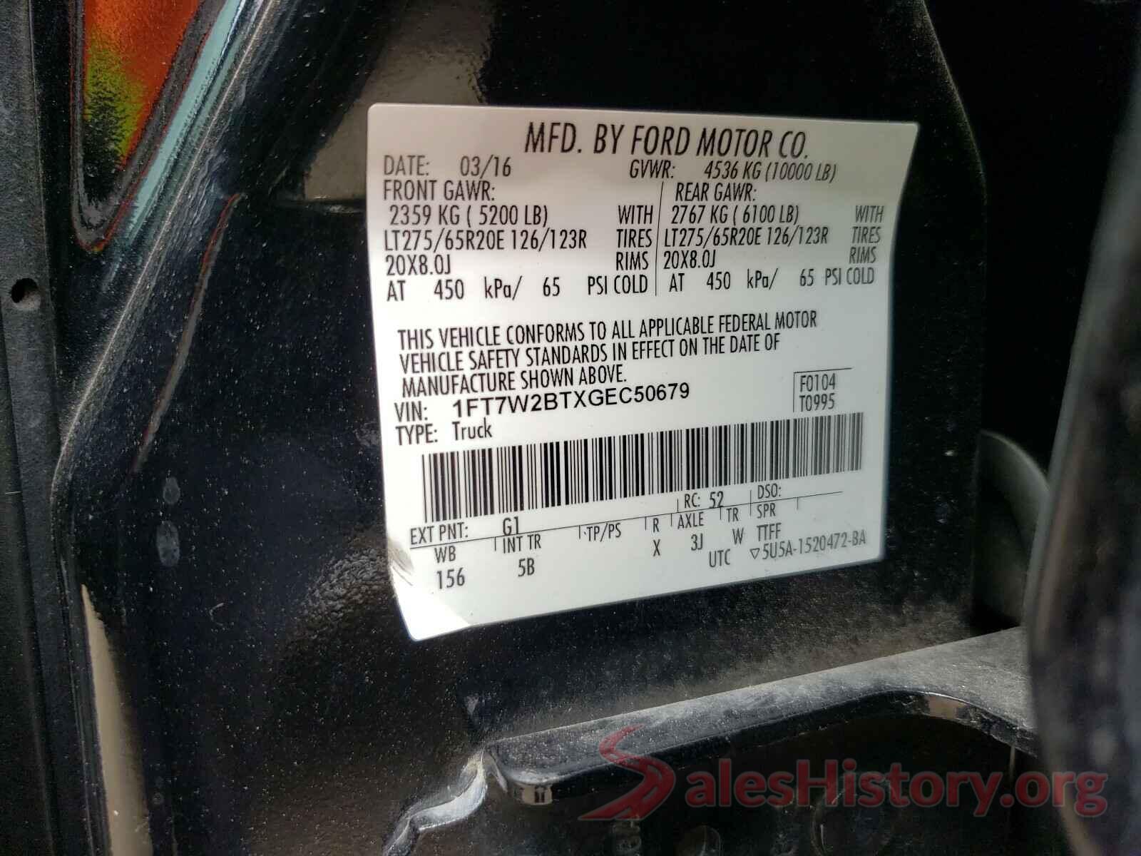 1FT7W2BTXGEC50679 2016 FORD F250