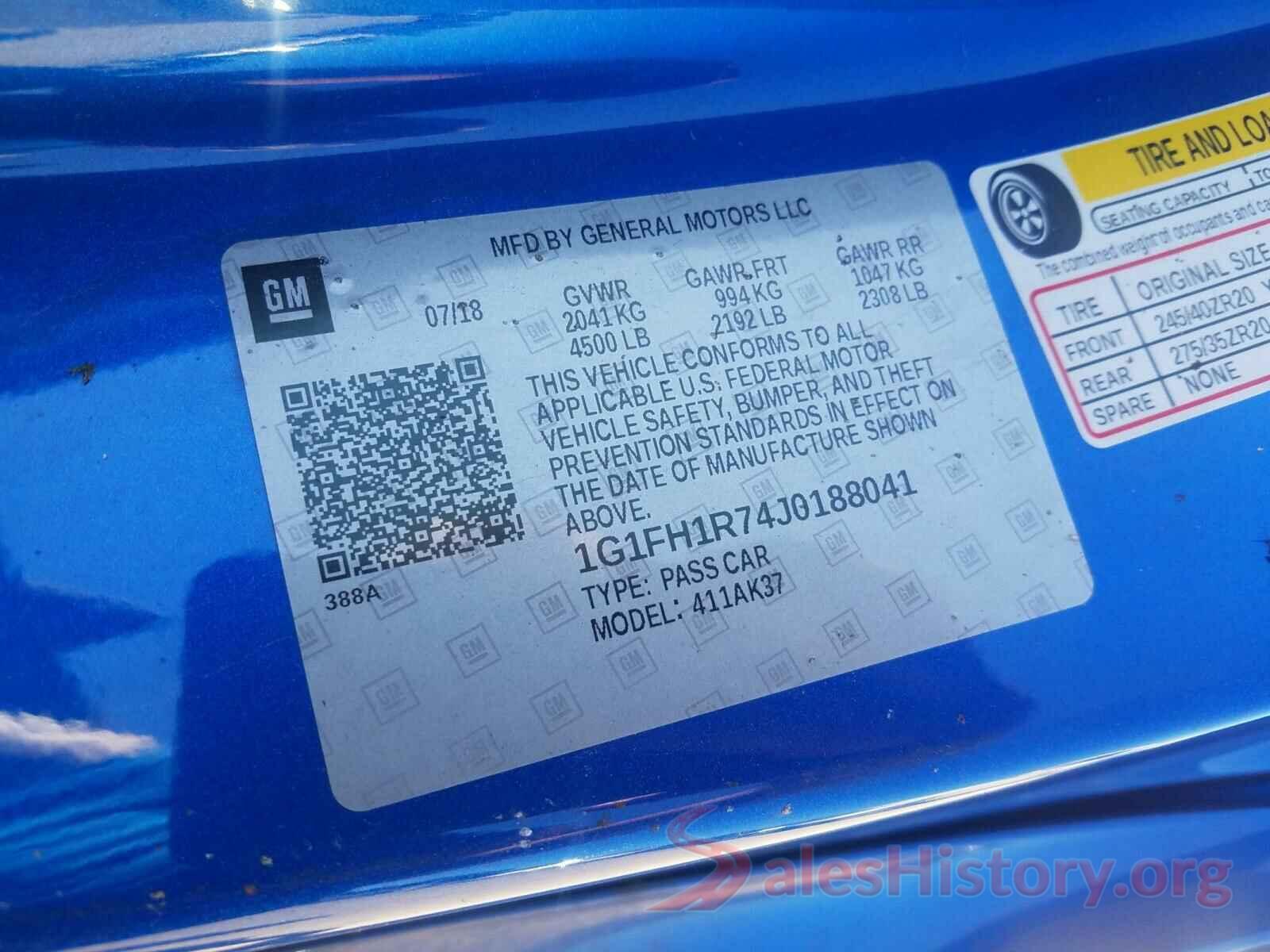 1G1FH1R74J0188041 2018 CHEVROLET CAMARO