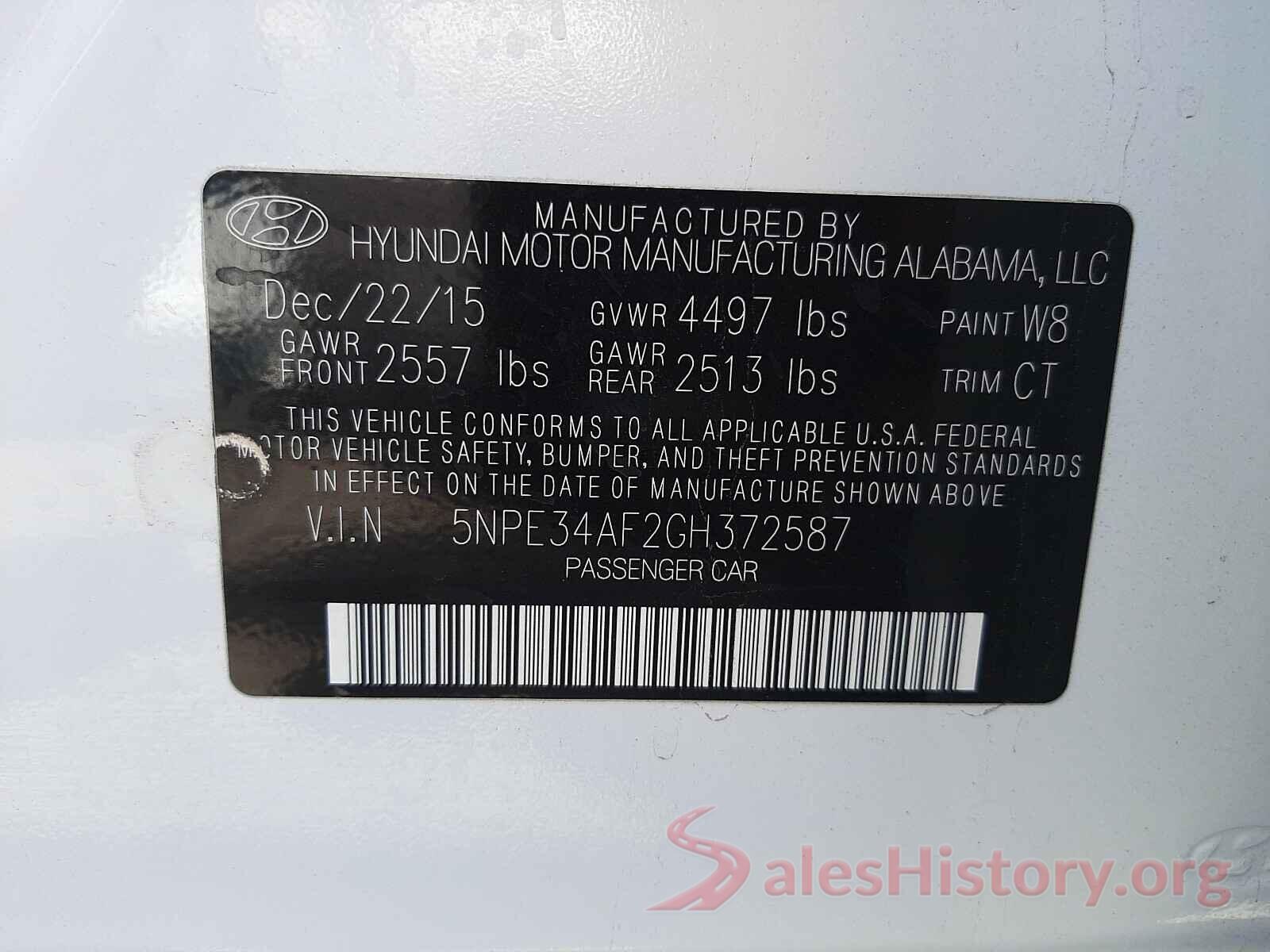 5NPE34AF2GH372587 2016 HYUNDAI SONATA