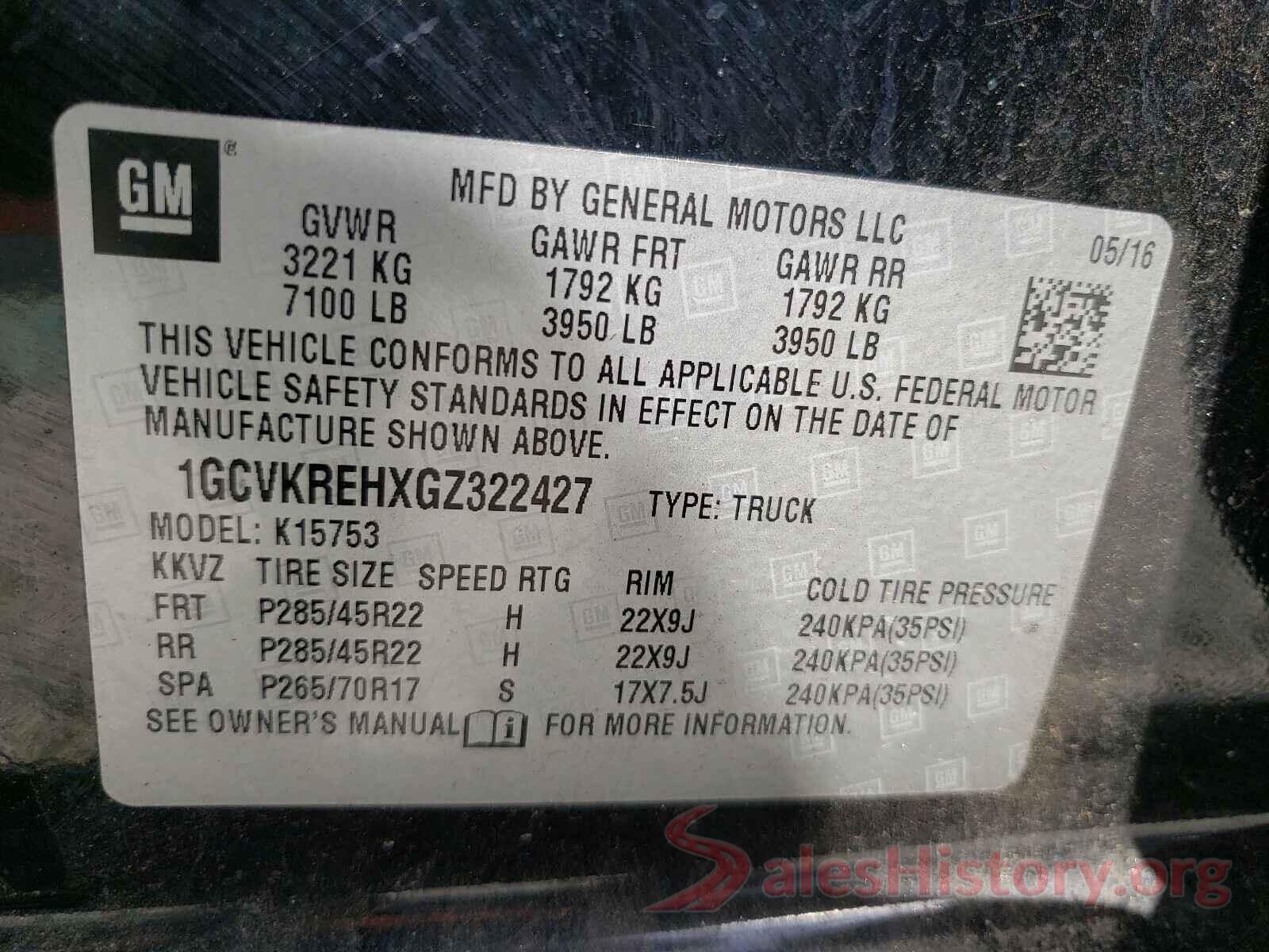 1GCVKREHXGZ322427 2016 CHEVROLET SILVERADO