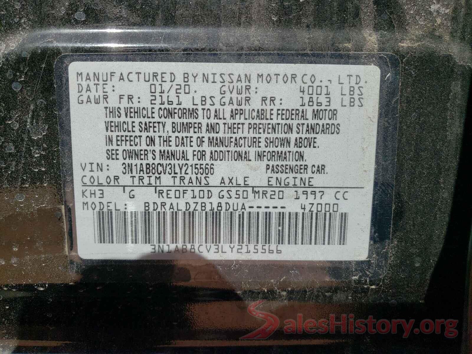 3N1AB8CV3LY215566 2020 NISSAN SENTRA